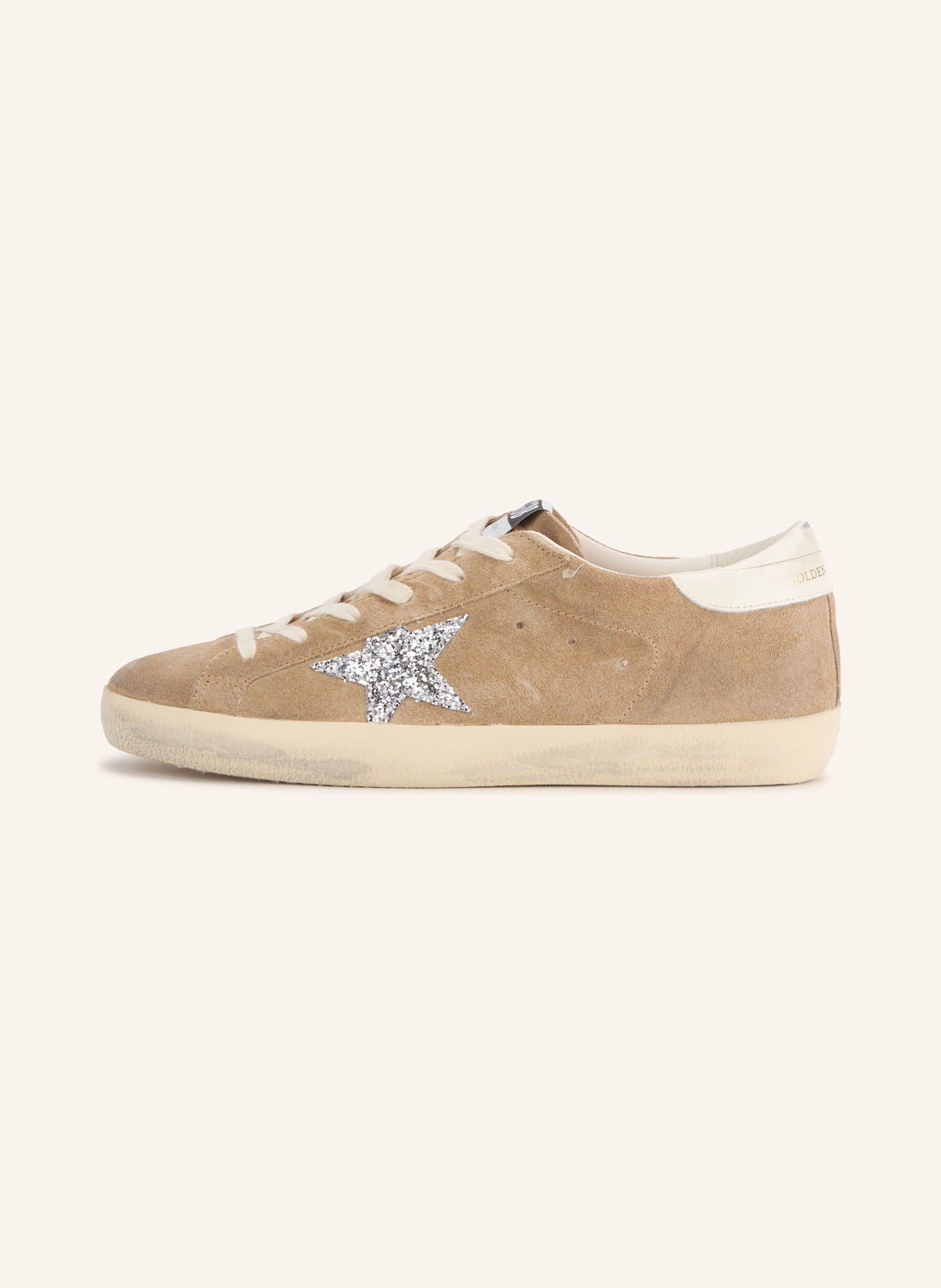 GOLDEN GOOSE Sneakersy SUPER-STAR: SVĚTLE HNĚDÁ / STŘÍBRNÁ / BÍLÁ