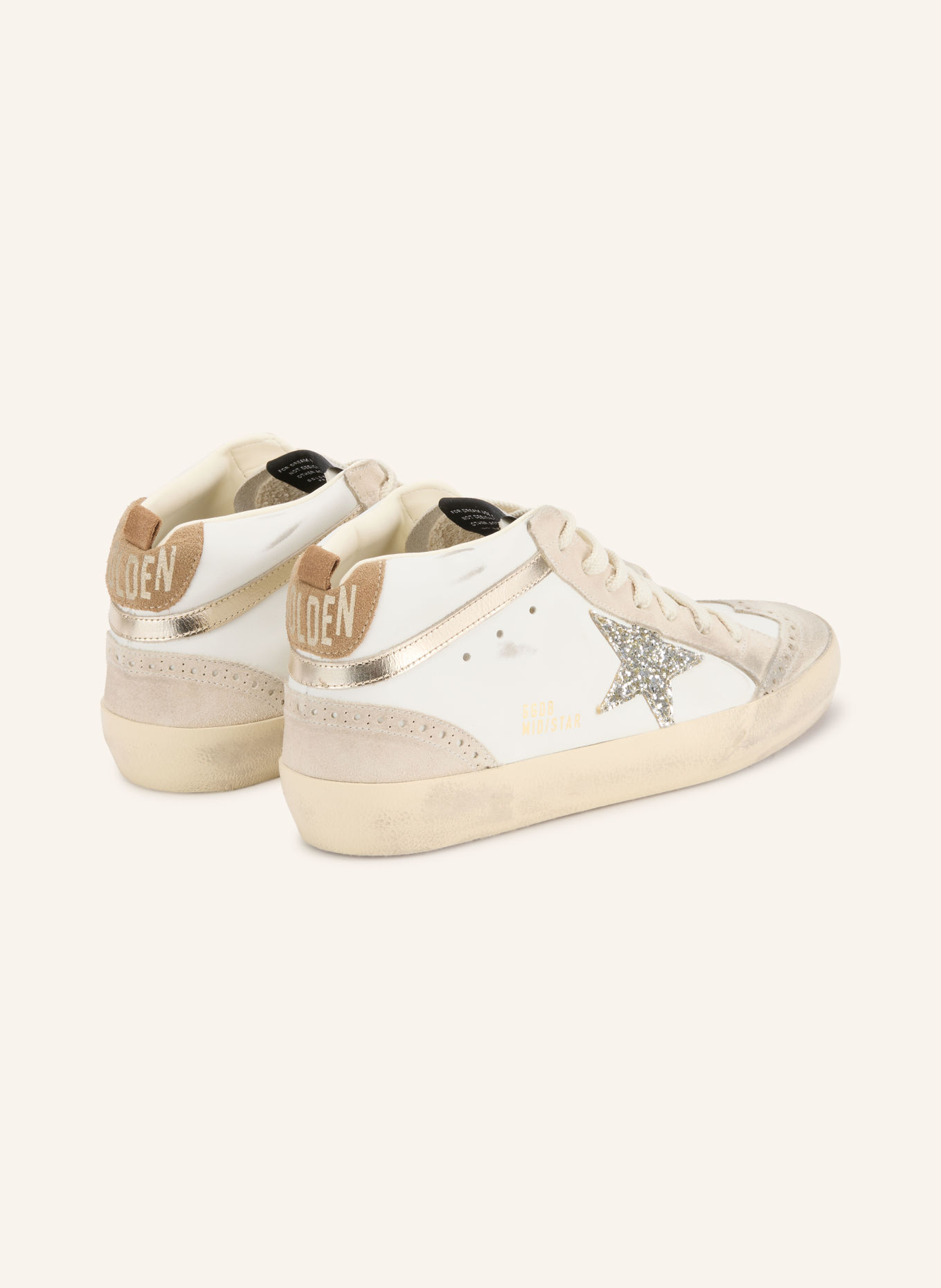 GOLDEN GOOSE Kotníkové tenisky MID STAR: SVĚTLE ŠEDÁ / BÍLÁ