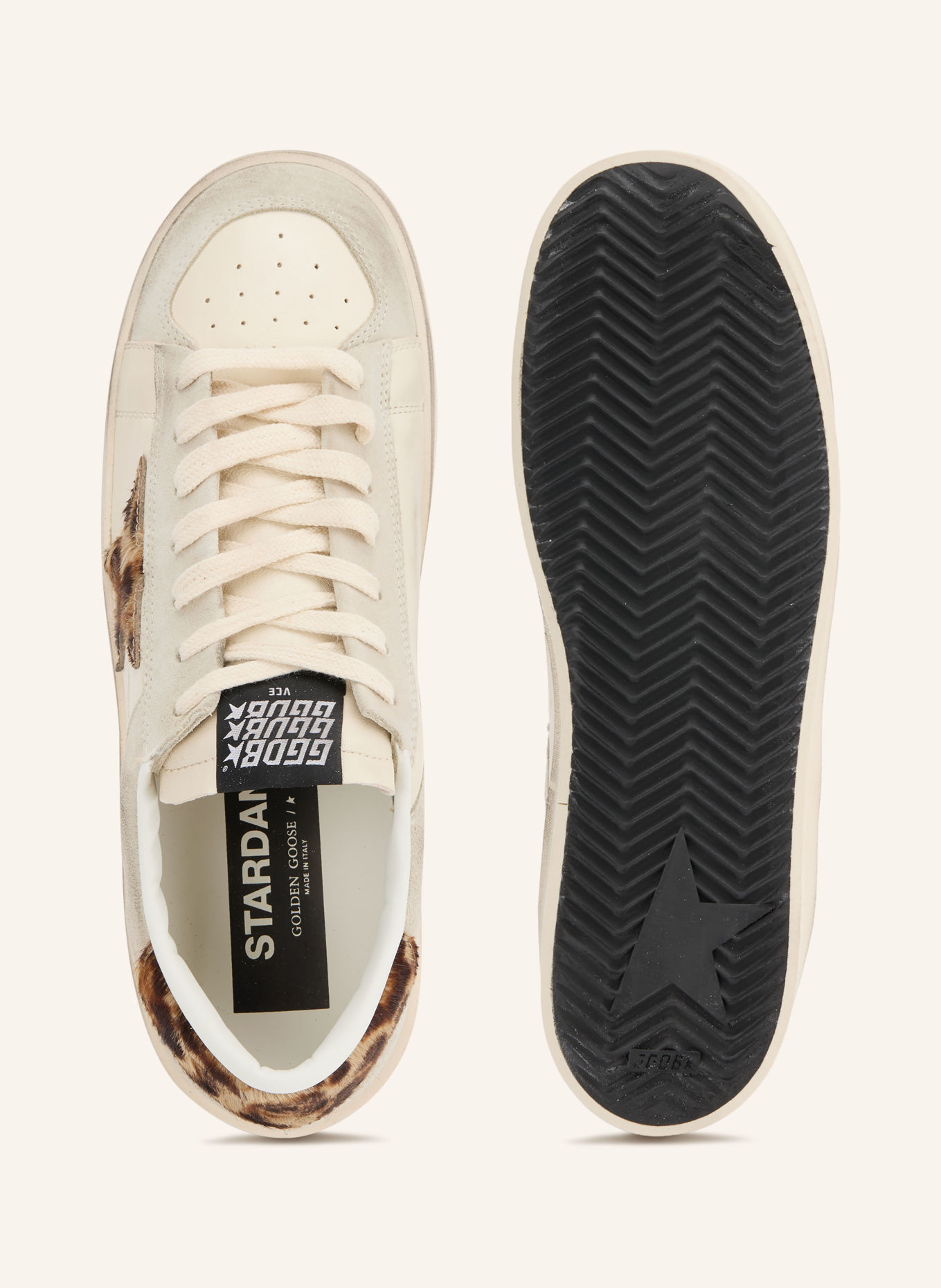 GOLDEN GOOSE Sneakersy STARDAN: SVĚTLE ŠEDÁ / HNĚDÁ / KRÉMOVÁ