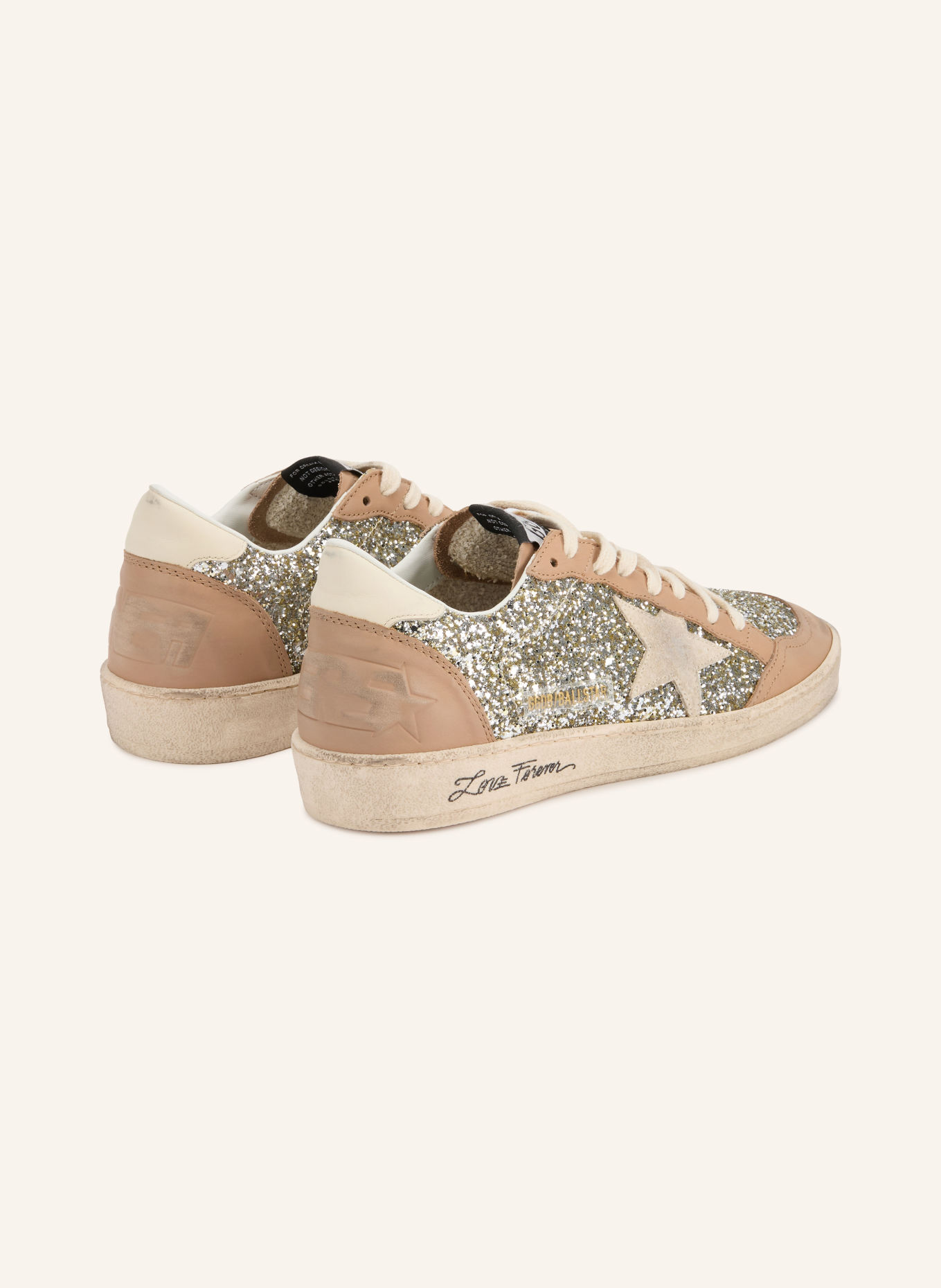 GOLDEN GOOSE Sneakers BALL STAR: VIEUX ROSE / ZILVER / CRÈME