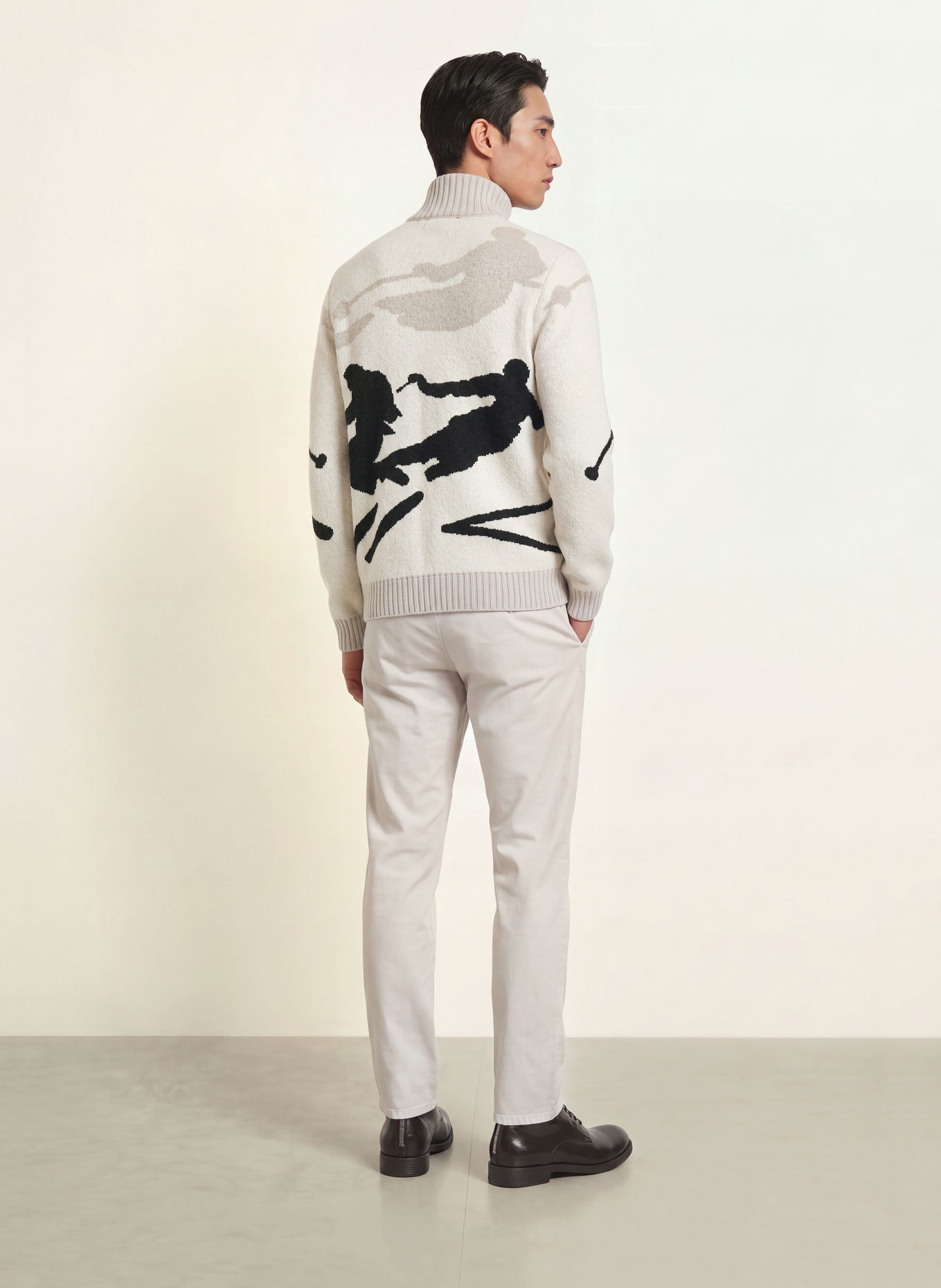 FRAUENSCHUH ELIS-ME half-zip sweater with Merino Wool: CREAM / BEIGE / BLACK