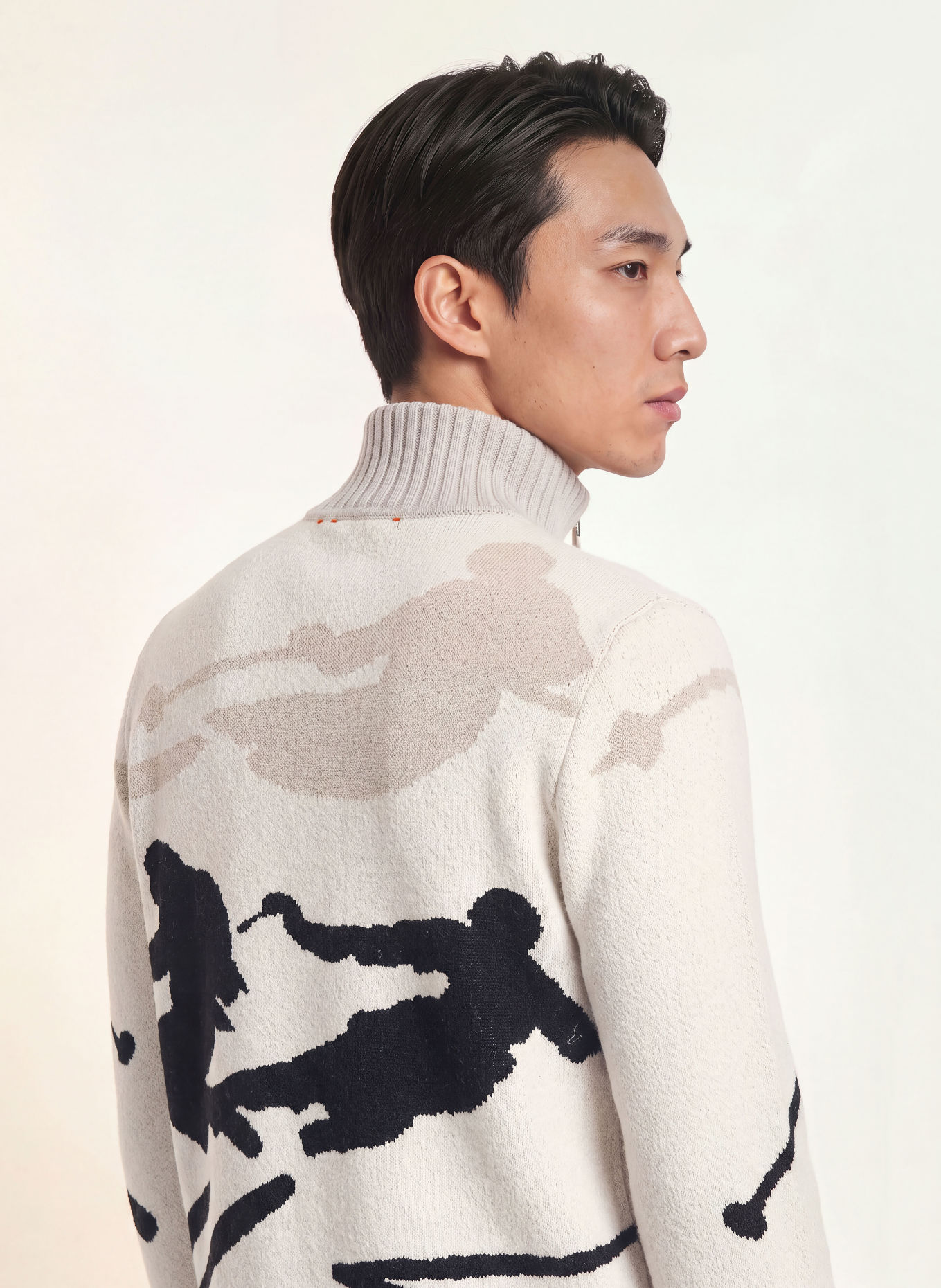 FRAUENSCHUH ELIS-ME half-zip sweater with Merino Wool: CREAM / BEIGE / BLACK