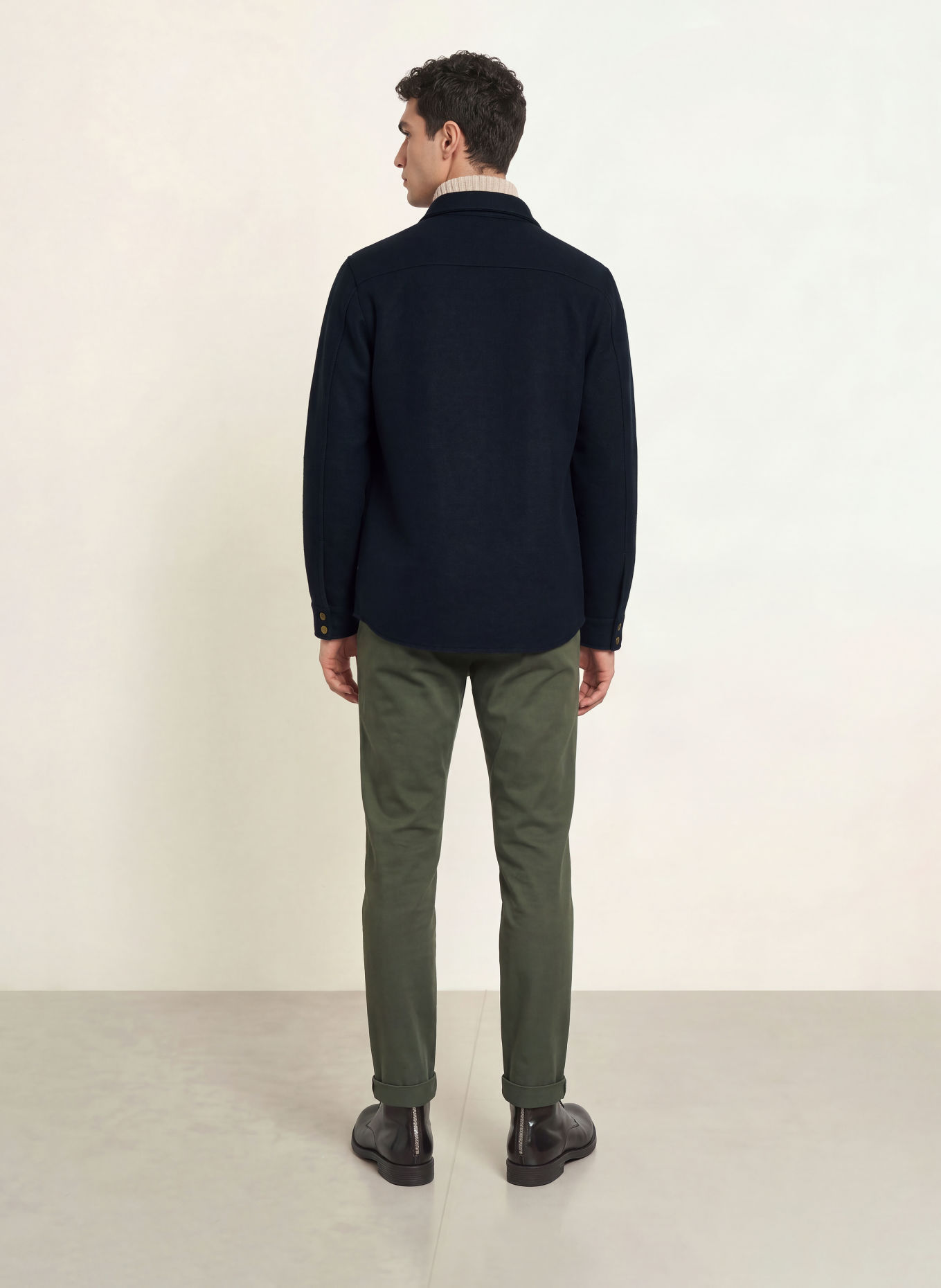 FRAUENSCHUH VALENTIN Overshirt made of merino wool: DARK BLUE