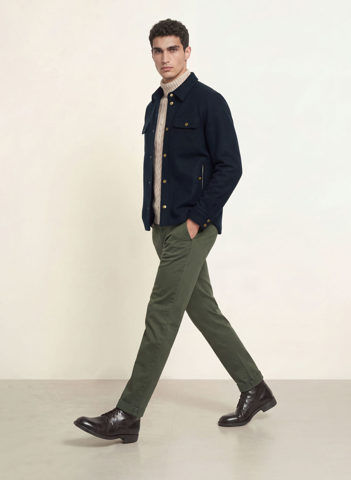 FRAUENSCHUH VALENTIN Overshirt made of merino wool: DARK BLUE