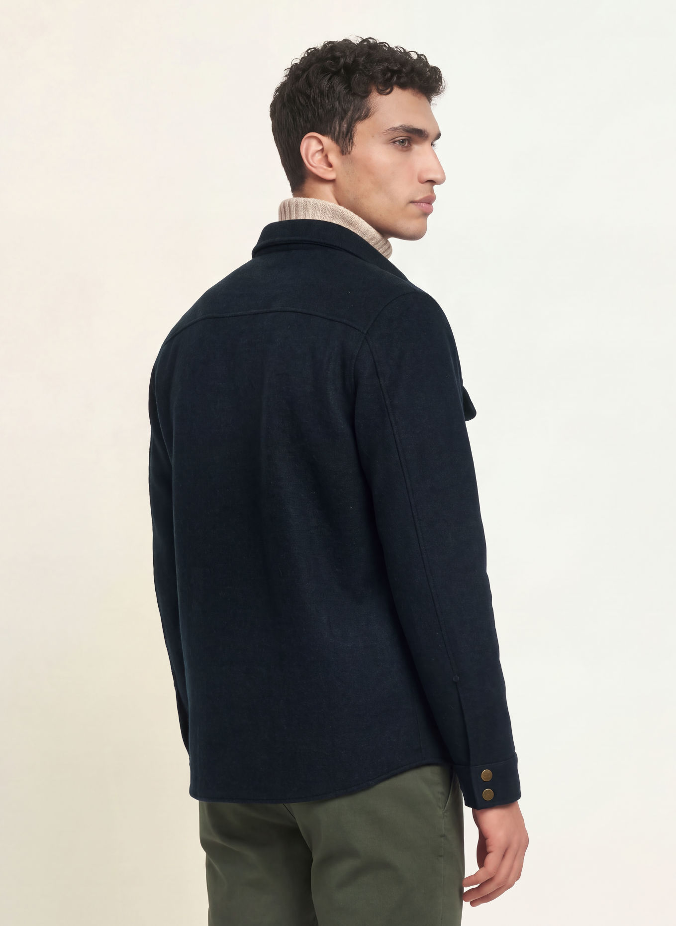 FRAUENSCHUH VALENTIN Overshirt made of merino wool: DARK BLUE