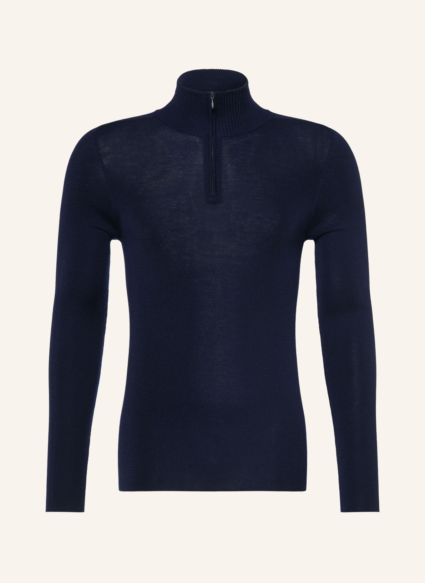 FRAUENSCHUH Half-zip sweater LEO-MW Merino Wool Turtleneck: DARK BLUE