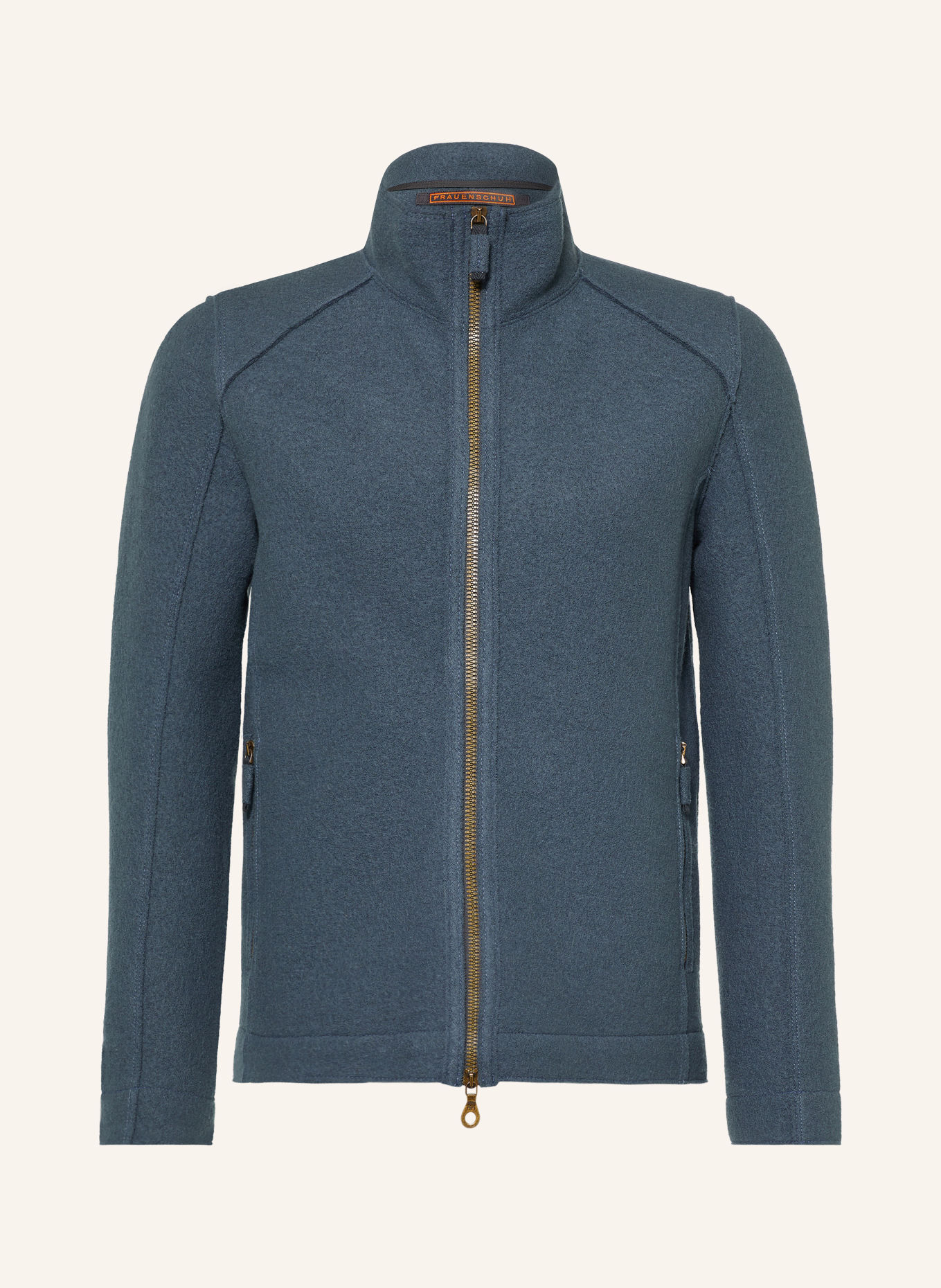 FRAUENSCHUH Veste HUGO en laine mérinos: BLEU GRIS