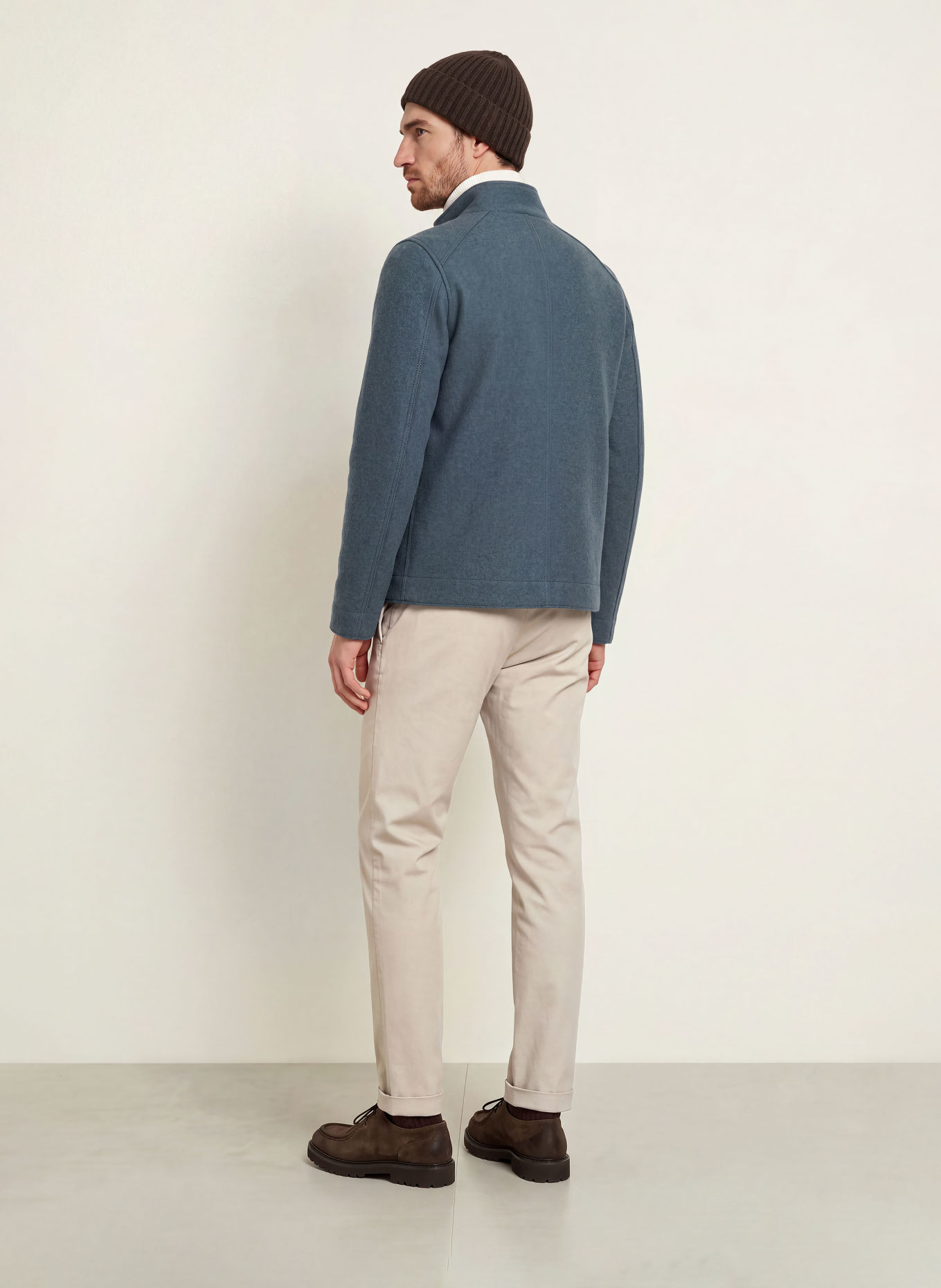 FRAUENSCHUH Veste HUGO en laine mérinos: BLEU GRIS