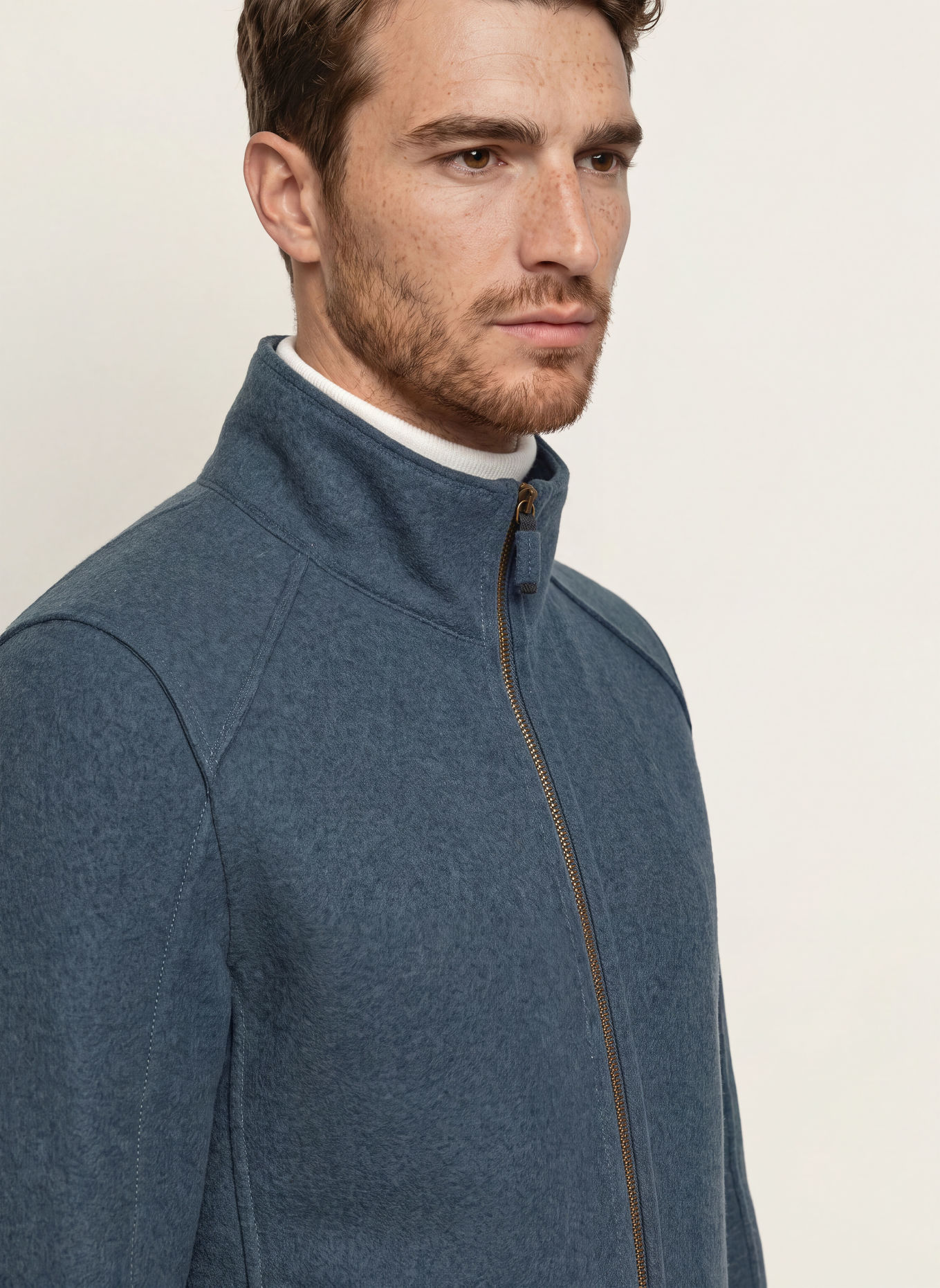 FRAUENSCHUH Veste HUGO en laine mérinos: BLEU GRIS