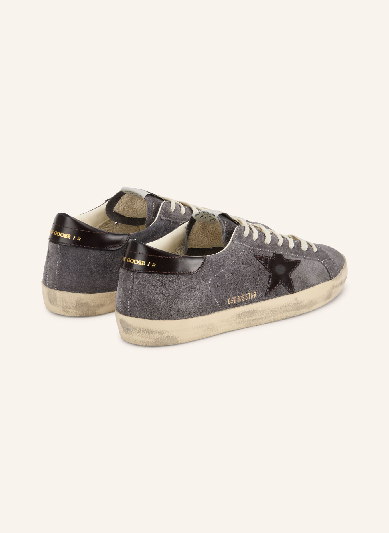 GOLDEN GOOSE Adidași SUPER-STAR: GRI ÎNCHIS / MARO ÎNCHIS