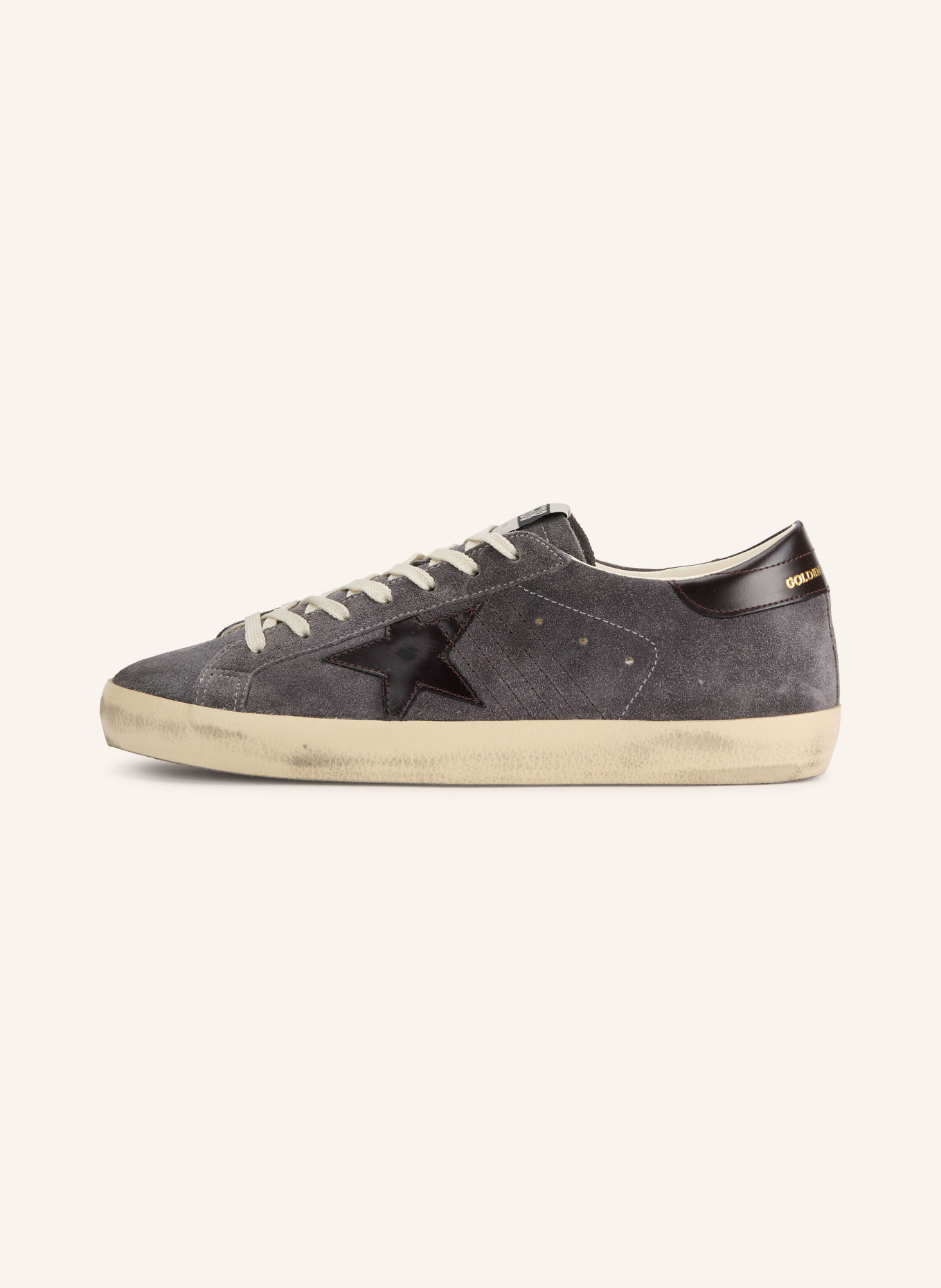 GOLDEN GOOSE Adidași SUPER-STAR: GRI ÎNCHIS / MARO ÎNCHIS