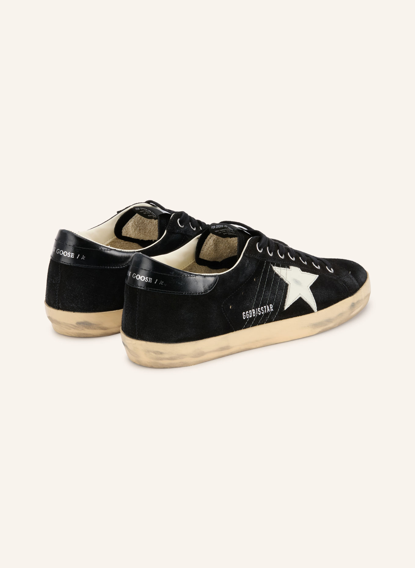 GOLDEN GOOSE Adidași SUPER-STAR: NEGRU / CREM