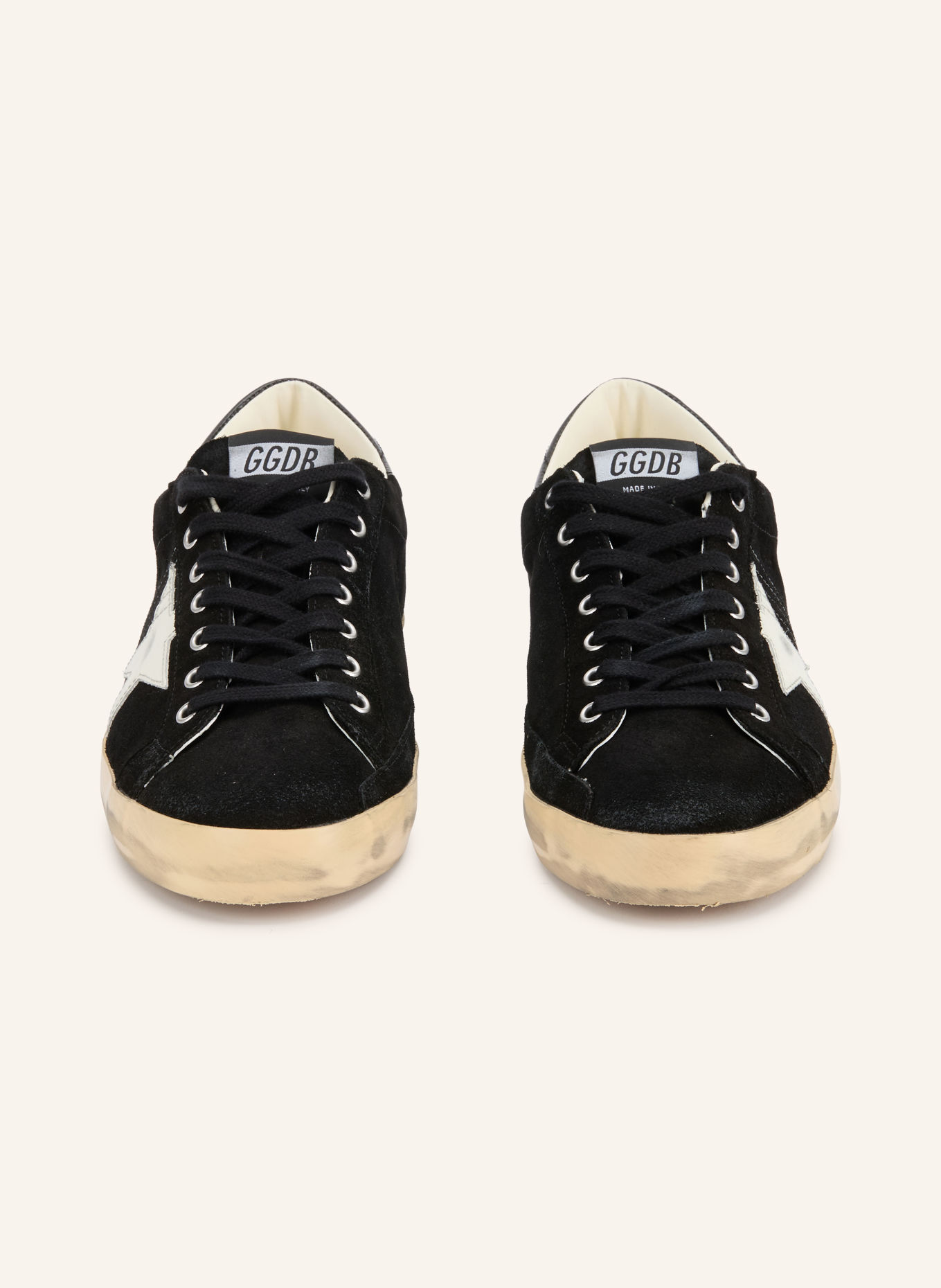 GOLDEN GOOSE Adidași SUPER-STAR: NEGRU / CREM