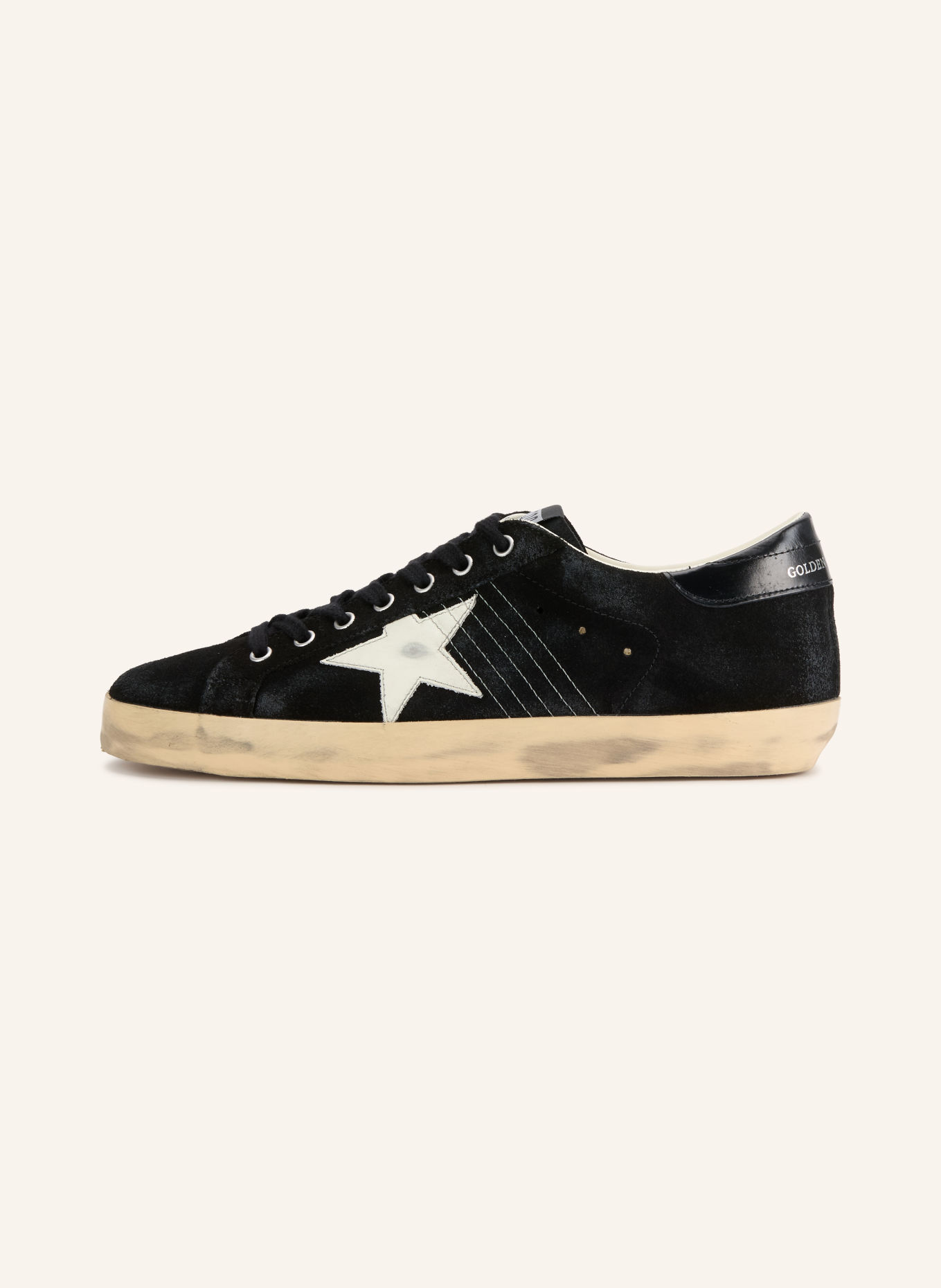 GOLDEN GOOSE Adidași SUPER-STAR: NEGRU / CREM