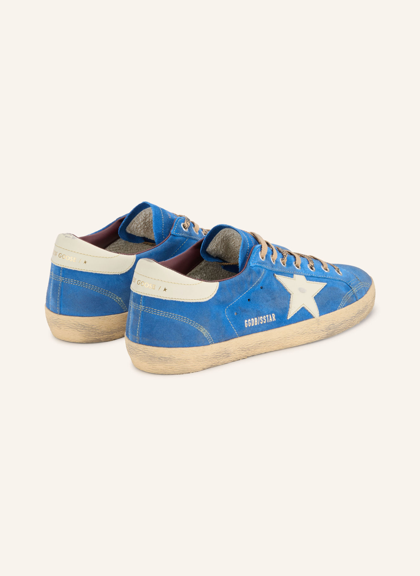 GOLDEN GOOSE Adidași SUPER-STAR: ALBASTRU / CREM
