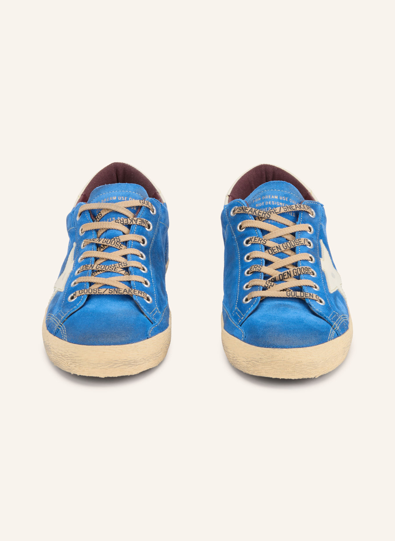 GOLDEN GOOSE Adidași SUPER-STAR: ALBASTRU / CREM