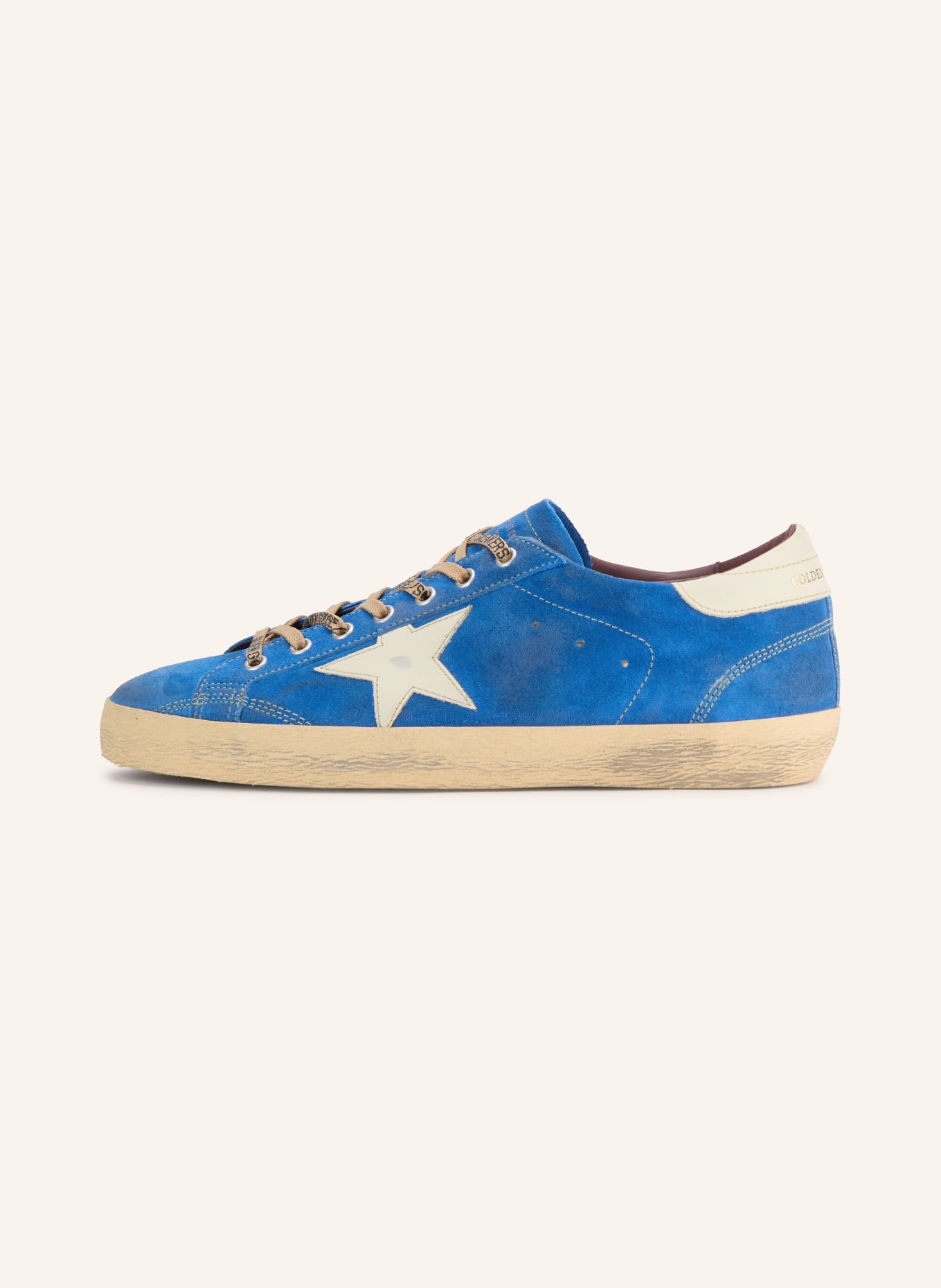 GOLDEN GOOSE Adidași SUPER-STAR: ALBASTRU / CREM