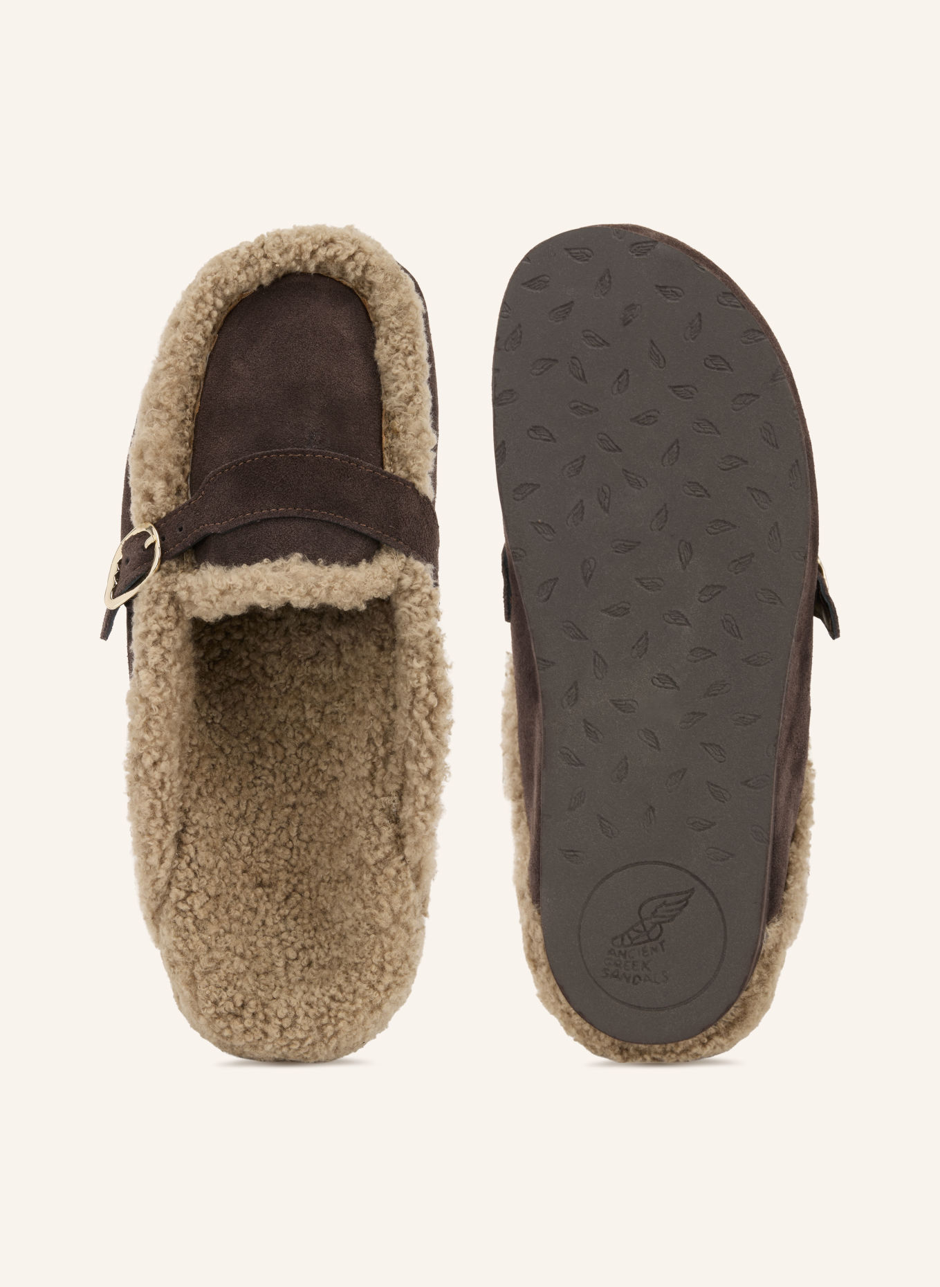 ANCIENT GREEK SANDALS Mules LILEA: DUNKELBRAUN / HELLBRAUN