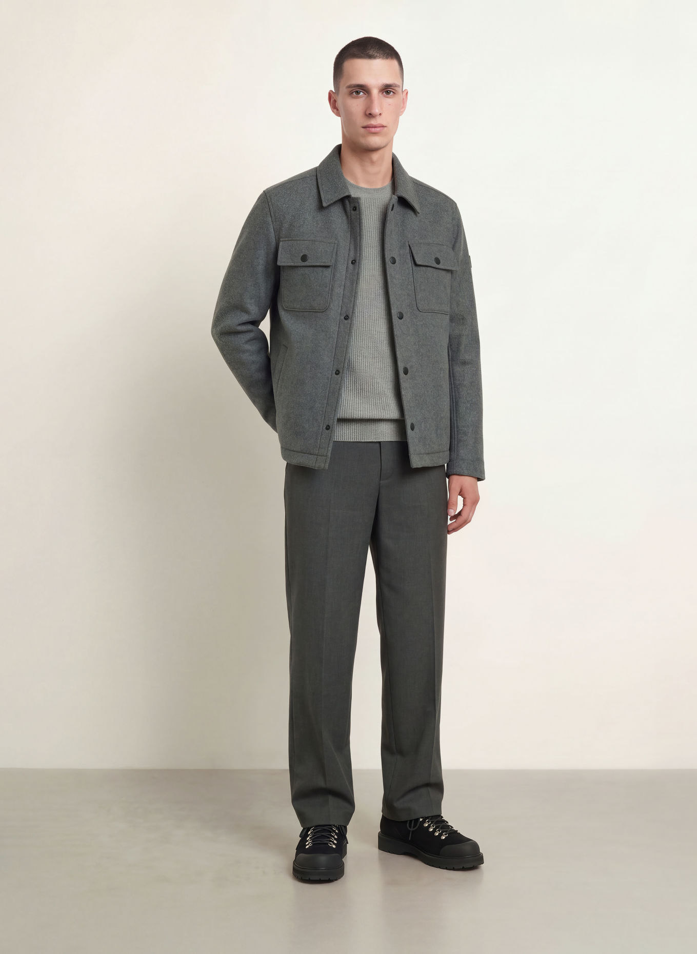 ALPHATAURI ORVILLE Overshirt: DARK GRAY