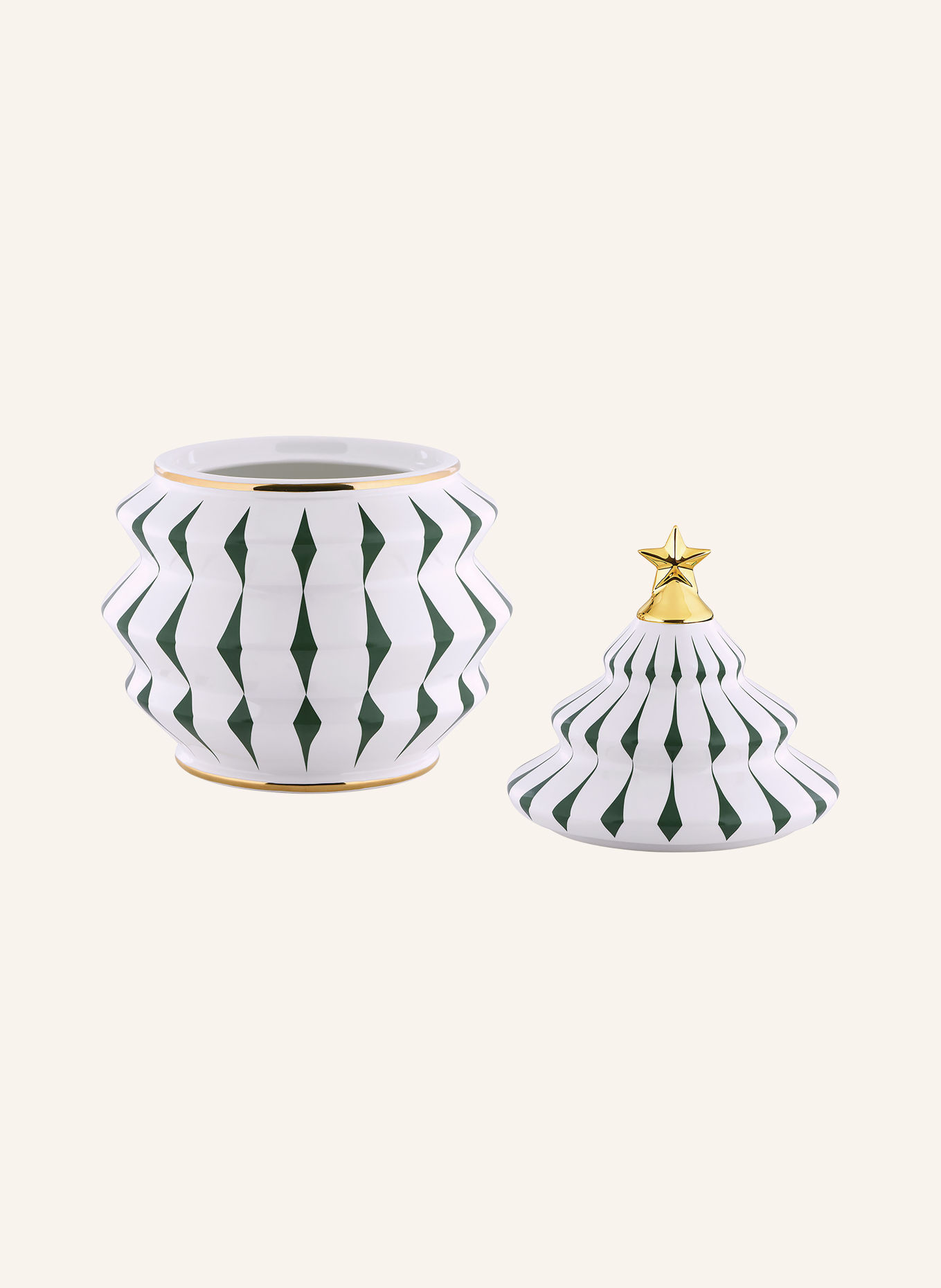 ALESSI Pojemnik do przechowywania DELIGHT: CIEMNOZIELONY / ZŁOTY / BIAŁY