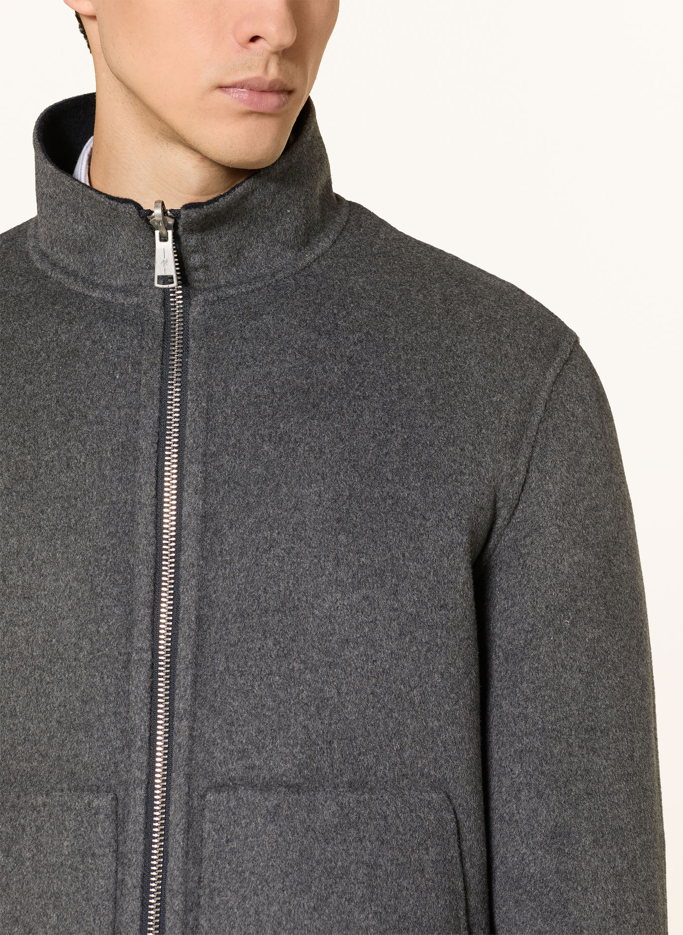 Marc O'Polo Surveste réversible: BLEU FONCÉ / GRIS