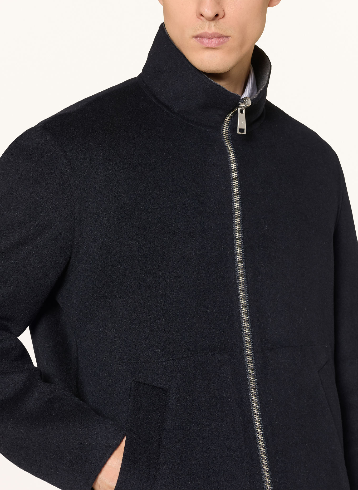 Marc O'Polo Surveste réversible: BLEU FONCÉ / GRIS