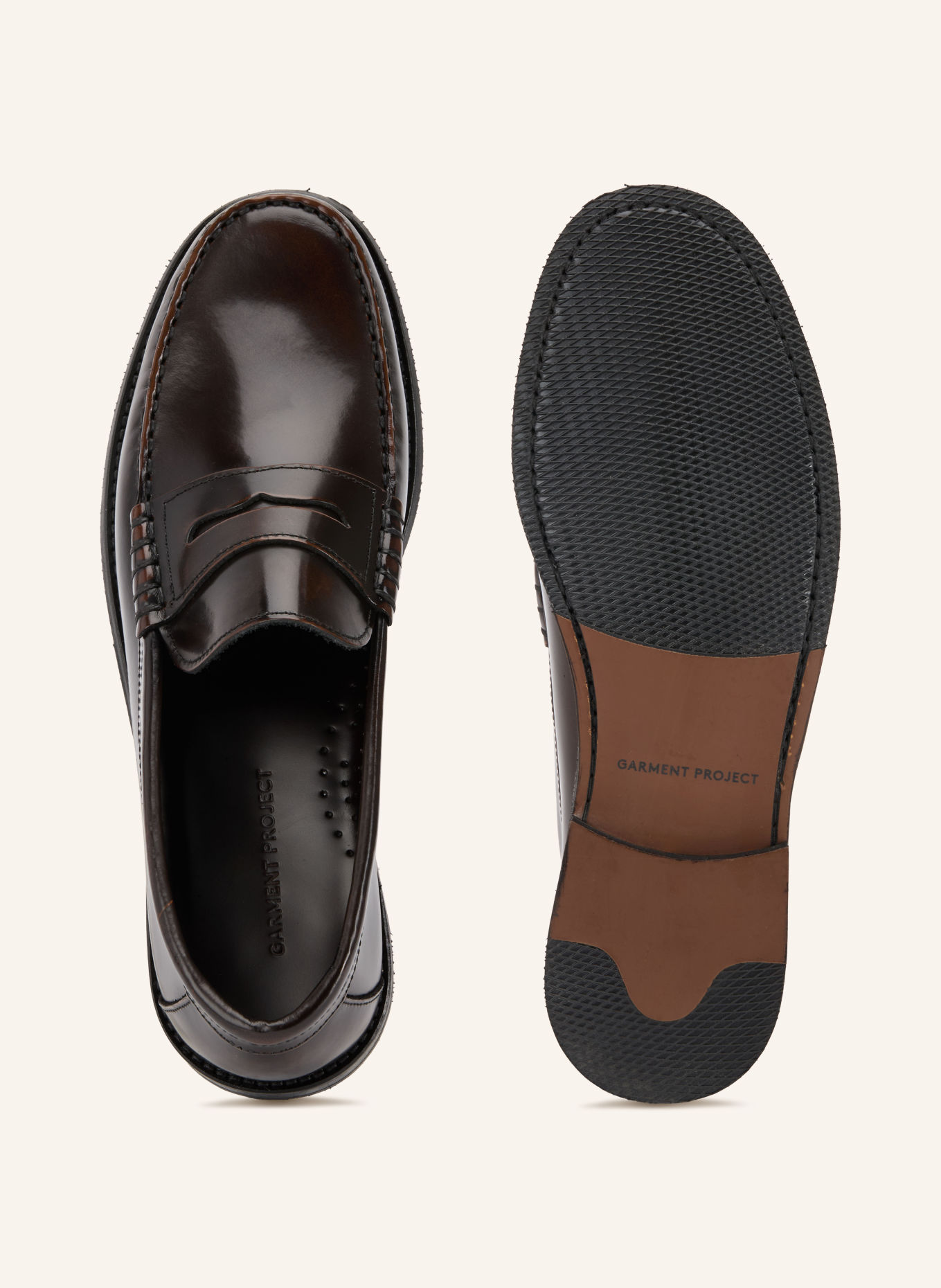 GARMENT PROJECT Loafers à barrette MILES: MARRON FONCÉ