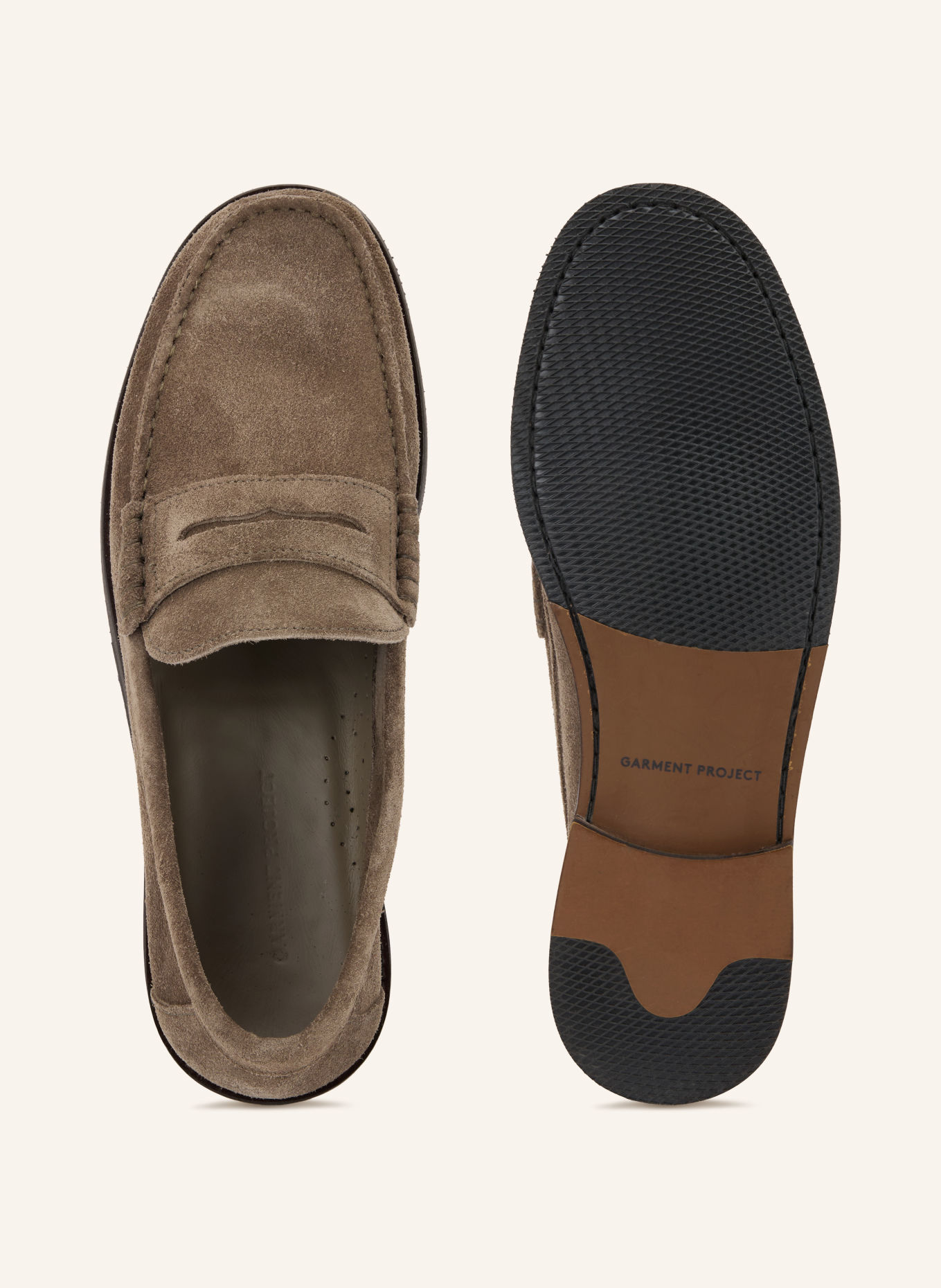 GARMENT PROJECT Loafers à barrette MILES: TAUPE
