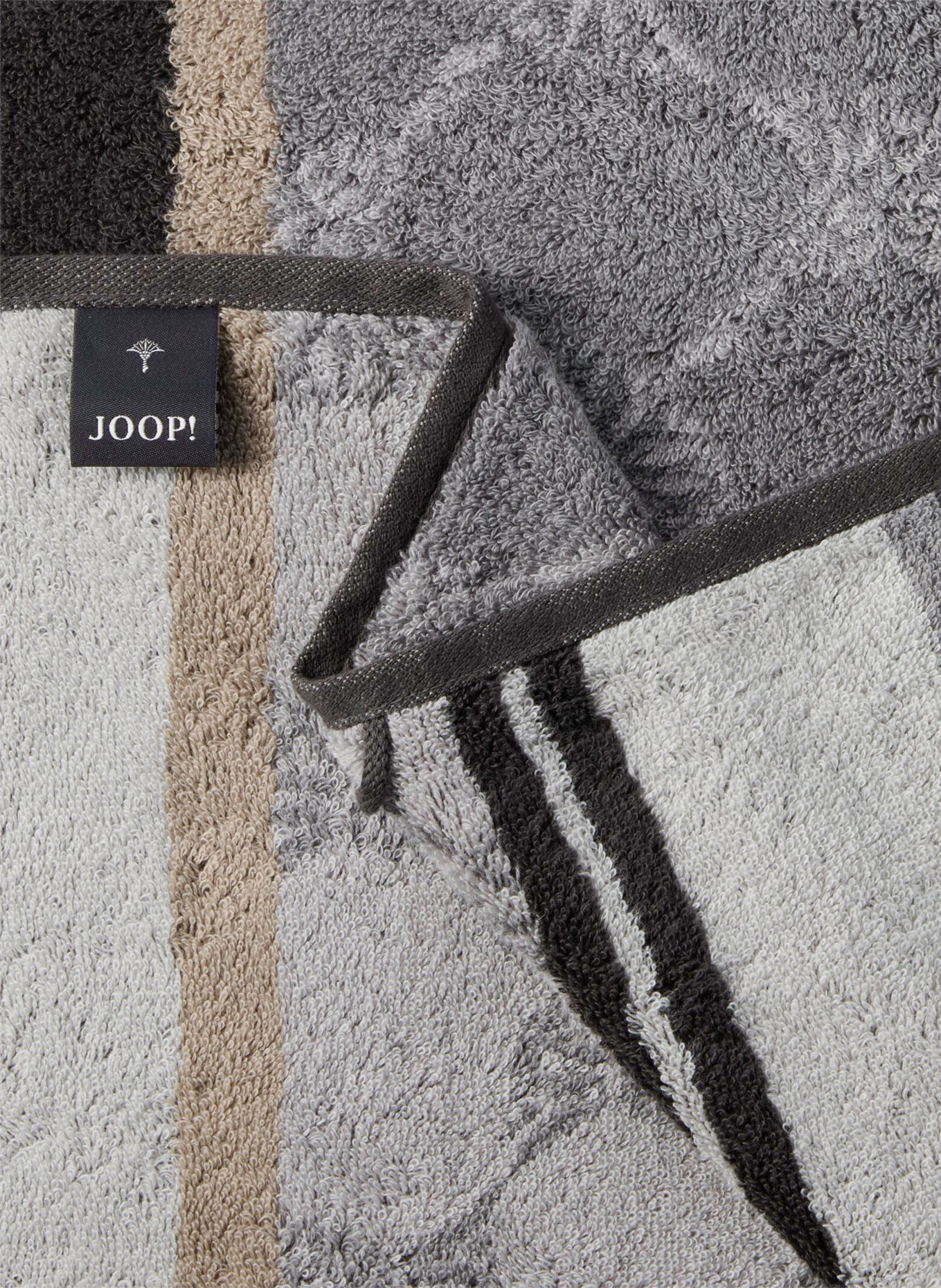 JOOP! JOOP! LINES Hand towel: GRAY / BEIGE / DARK GRAY