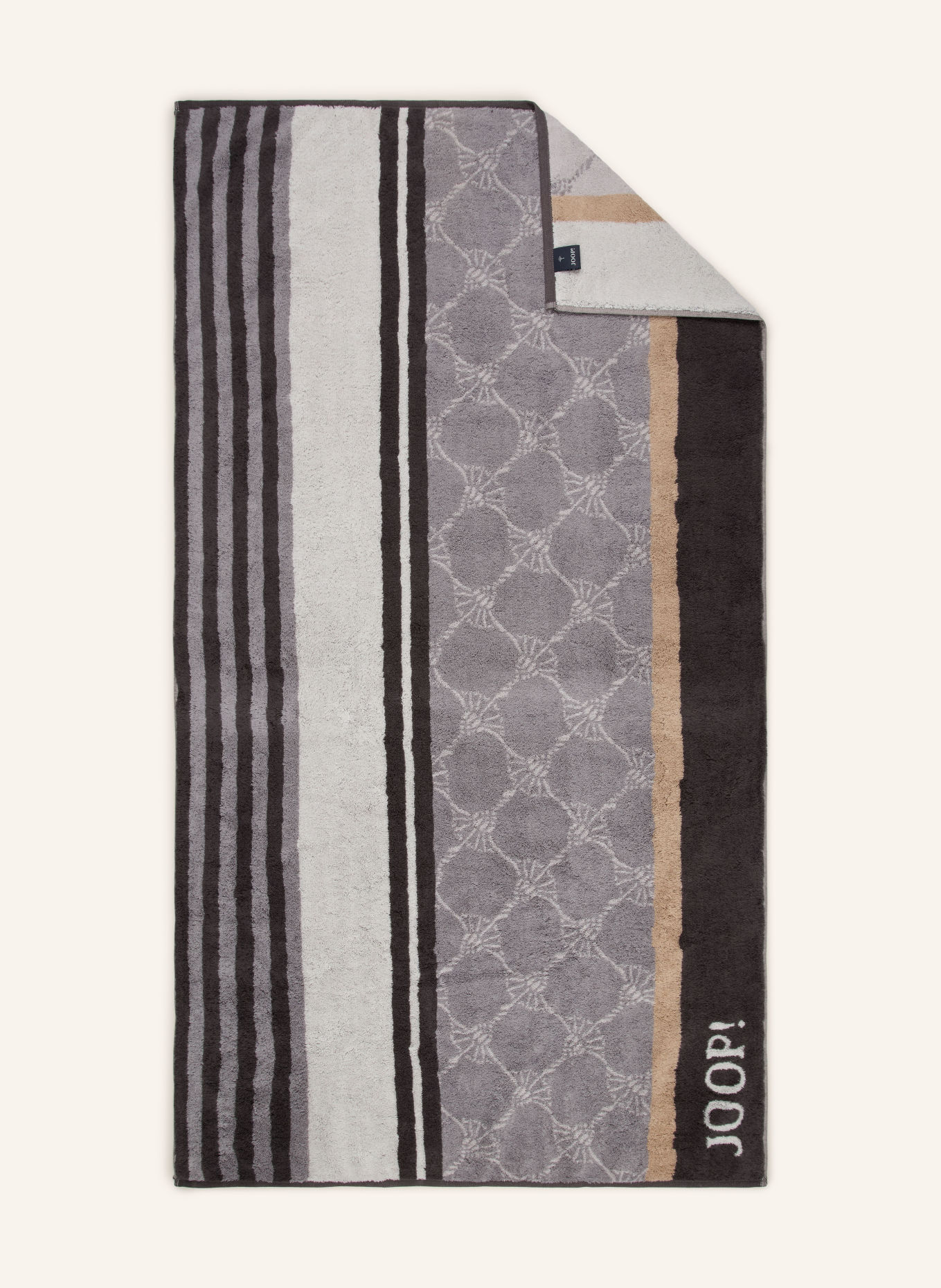 JOOP! Duschtuch JOOP! LINES: GRAU / BEIGE / DUNKELGRAU