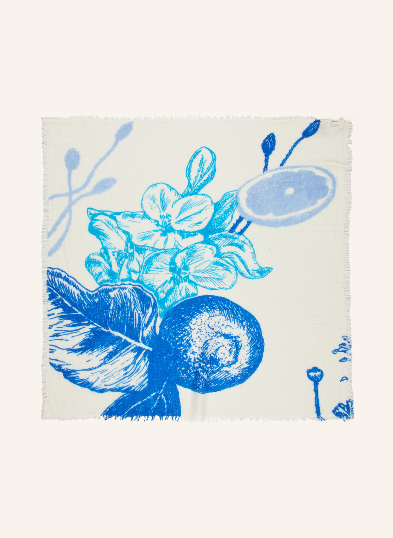 Mouleta Cashmere Scarf: CREAM / LIGHT BLUE / DARK BLUE