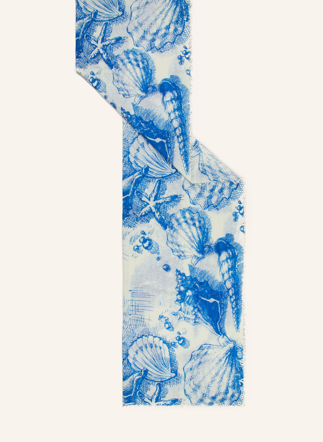 Mouleta Cashmere Scarf: BEIGE / BLUE