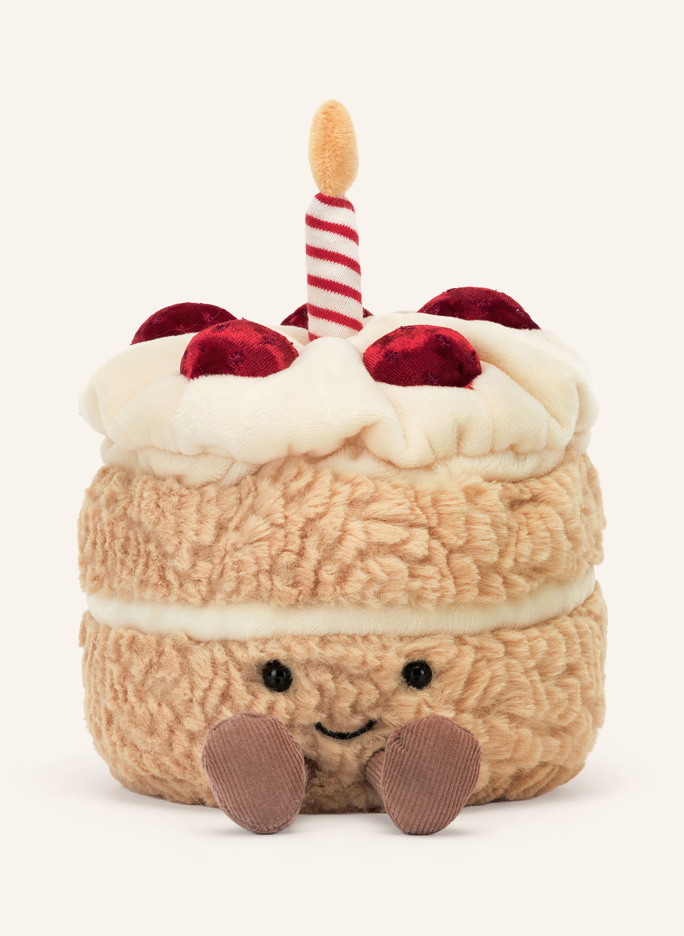 Jellycat Jouet en peluche AMUSEABLES BIRTHDAY CAKE: BEIGE / CRÈME / ROUGE