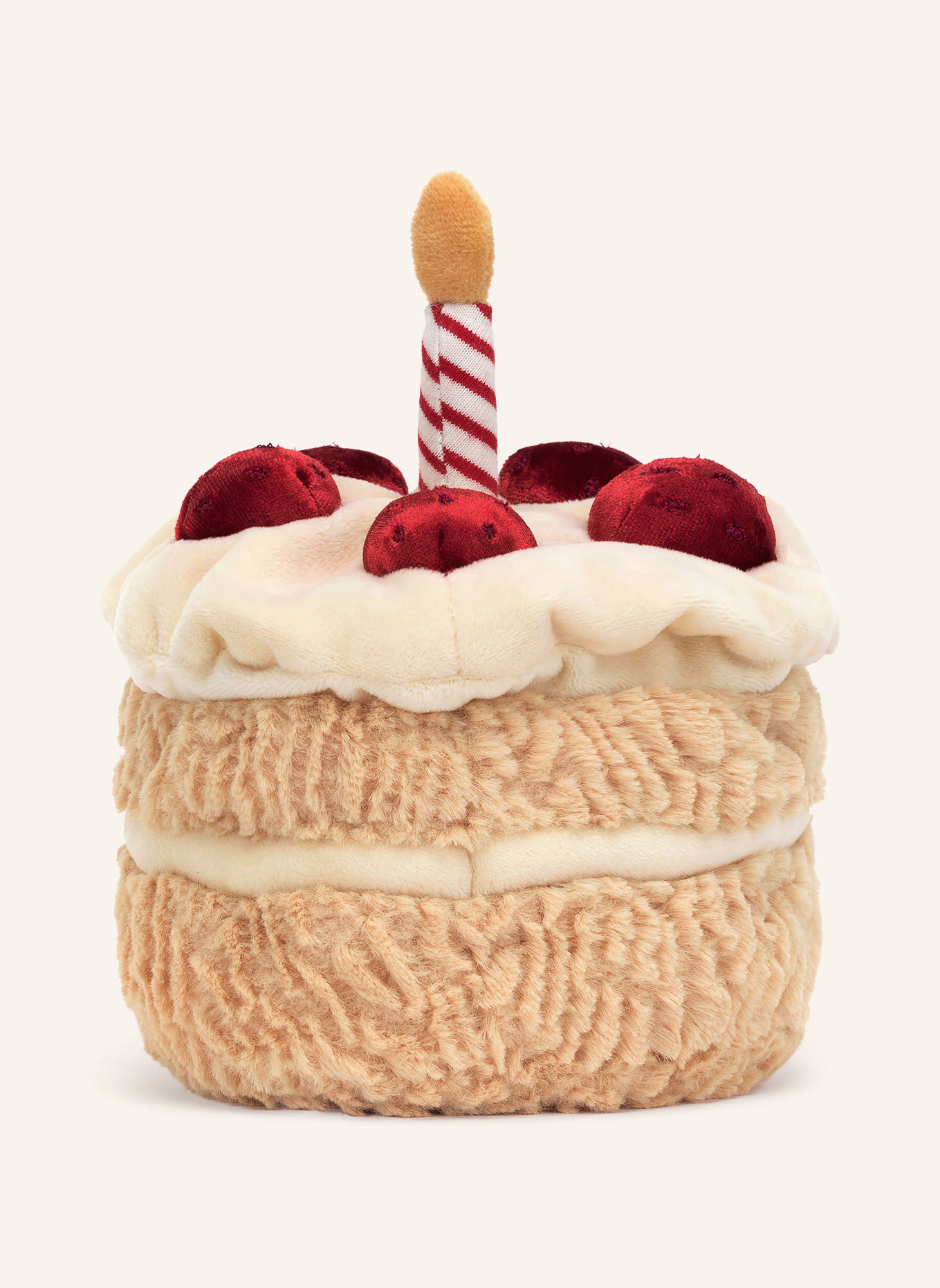 Jellycat Jouet en peluche AMUSEABLES BIRTHDAY CAKE: BEIGE / CRÈME / ROUGE