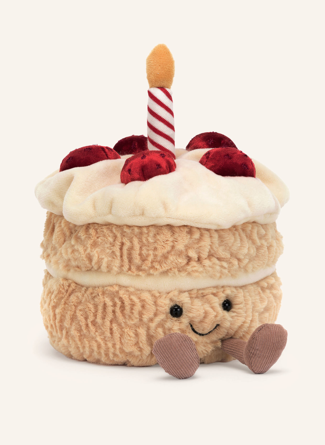 Jellycat Jouet en peluche AMUSEABLES BIRTHDAY CAKE: BEIGE / CRÈME / ROUGE