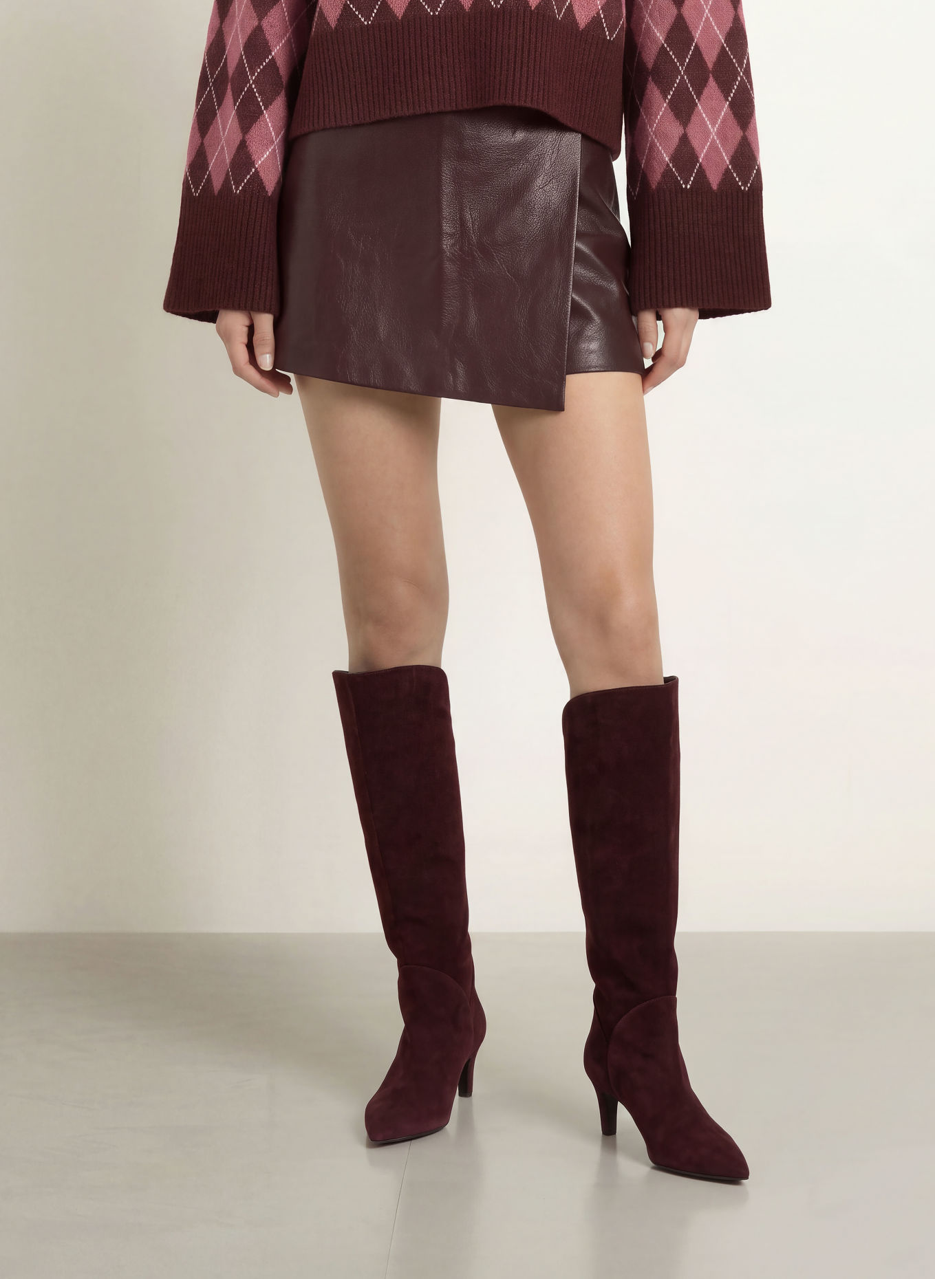 NEO NOIR Skort ELAYNE in Lederoptik: DUNKELROT