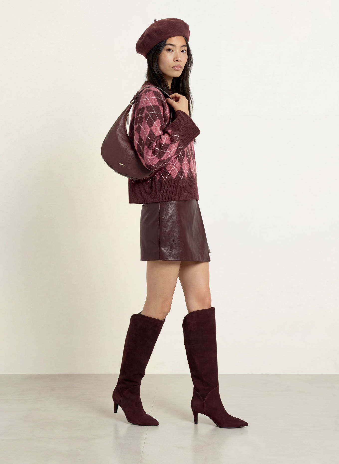 NEO NOIR Skort ELAYNE in Lederoptik: DUNKELROT