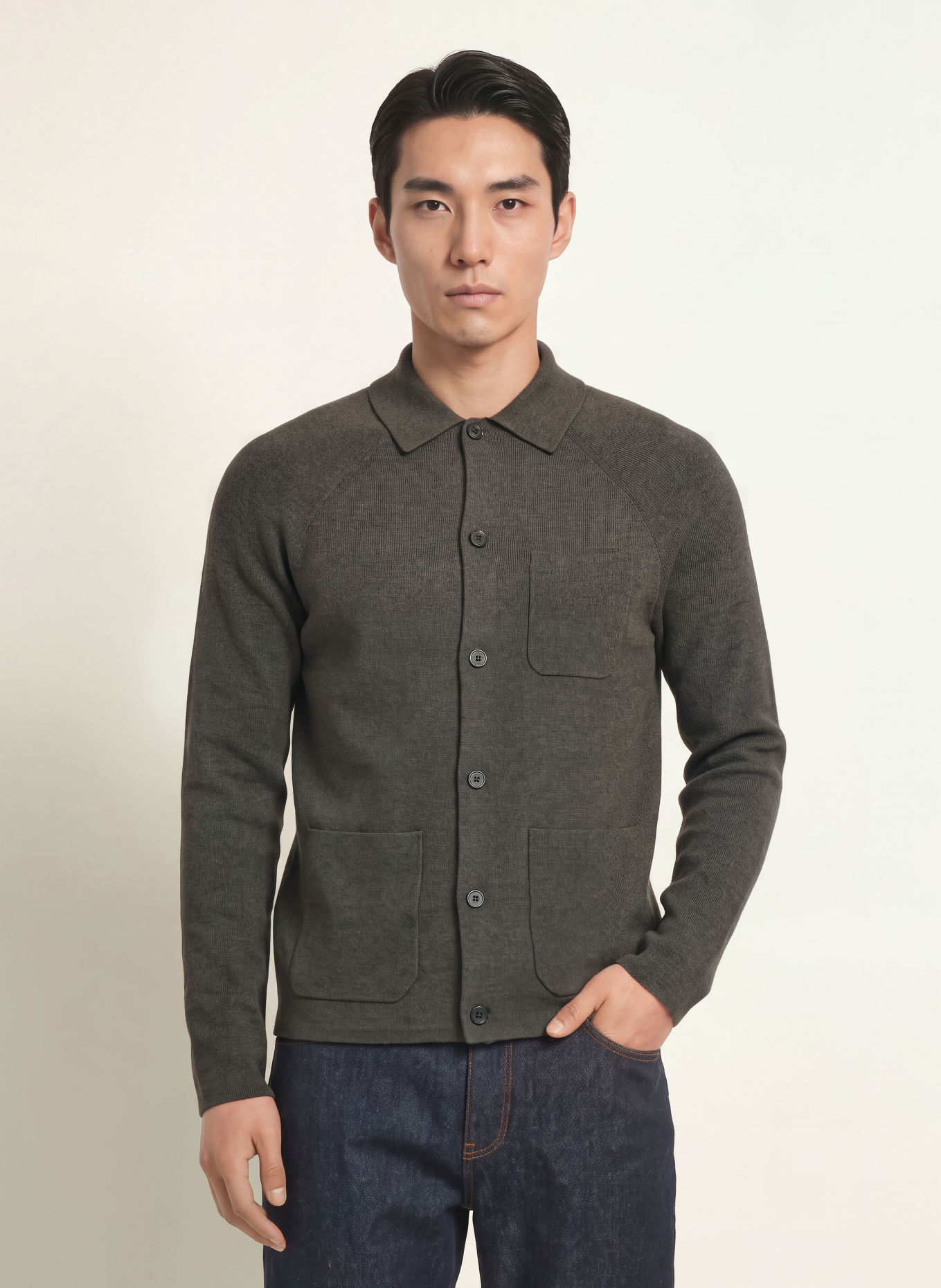 REISS FITZWILLIAM Cardigan: DARK GRAY