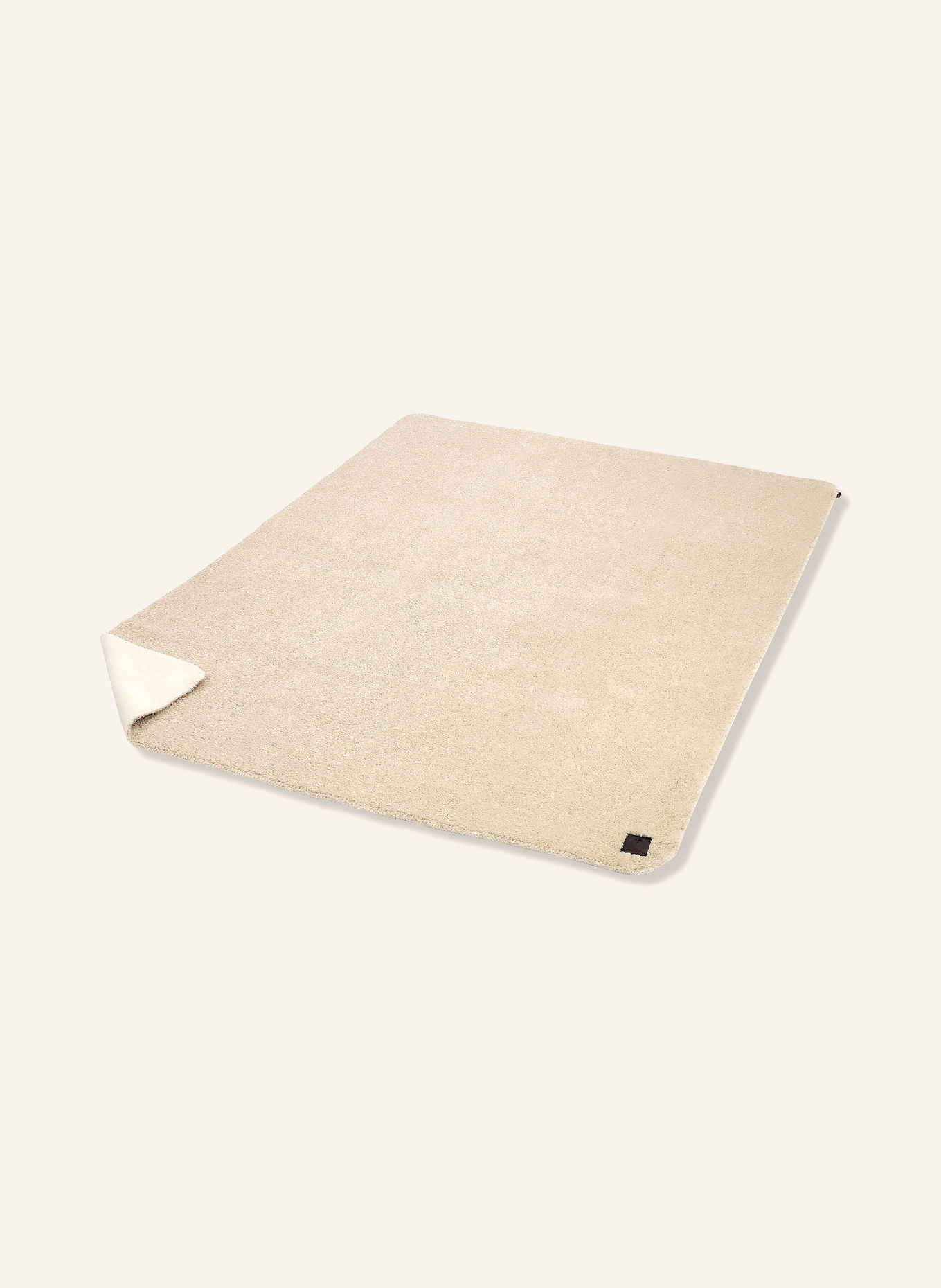 JOOP! J!CURLY throw blanket with teddy fur: ECRU