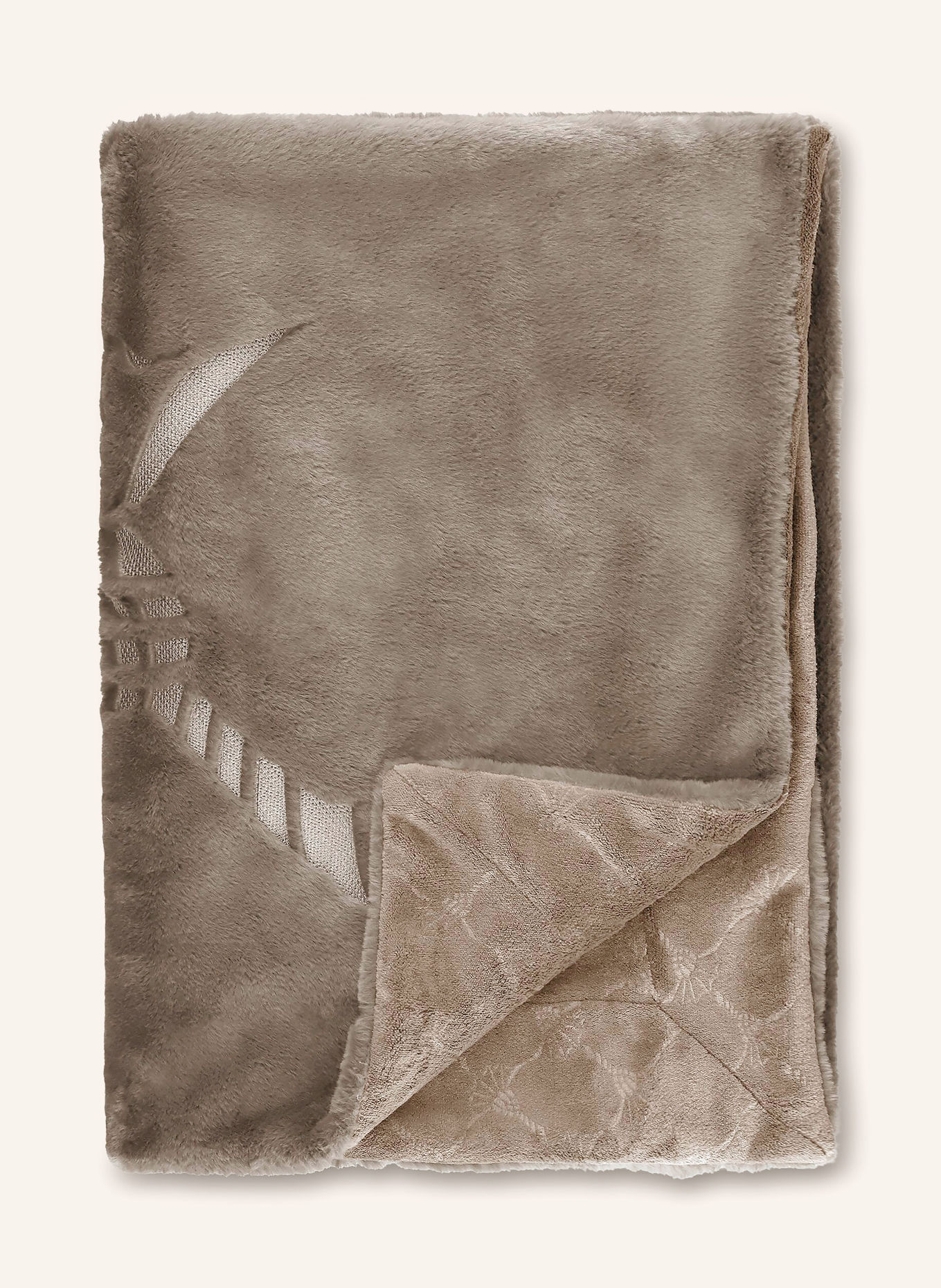 JOOP! J!TENDER Faux Fur Throw blanket: BEIGE