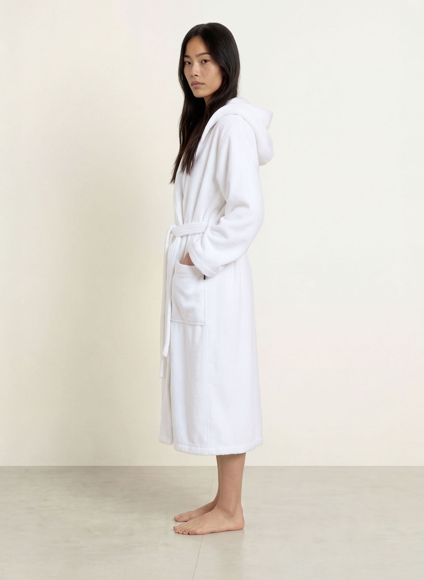 Cawö Peignoir unisexe à capuche: BLANC