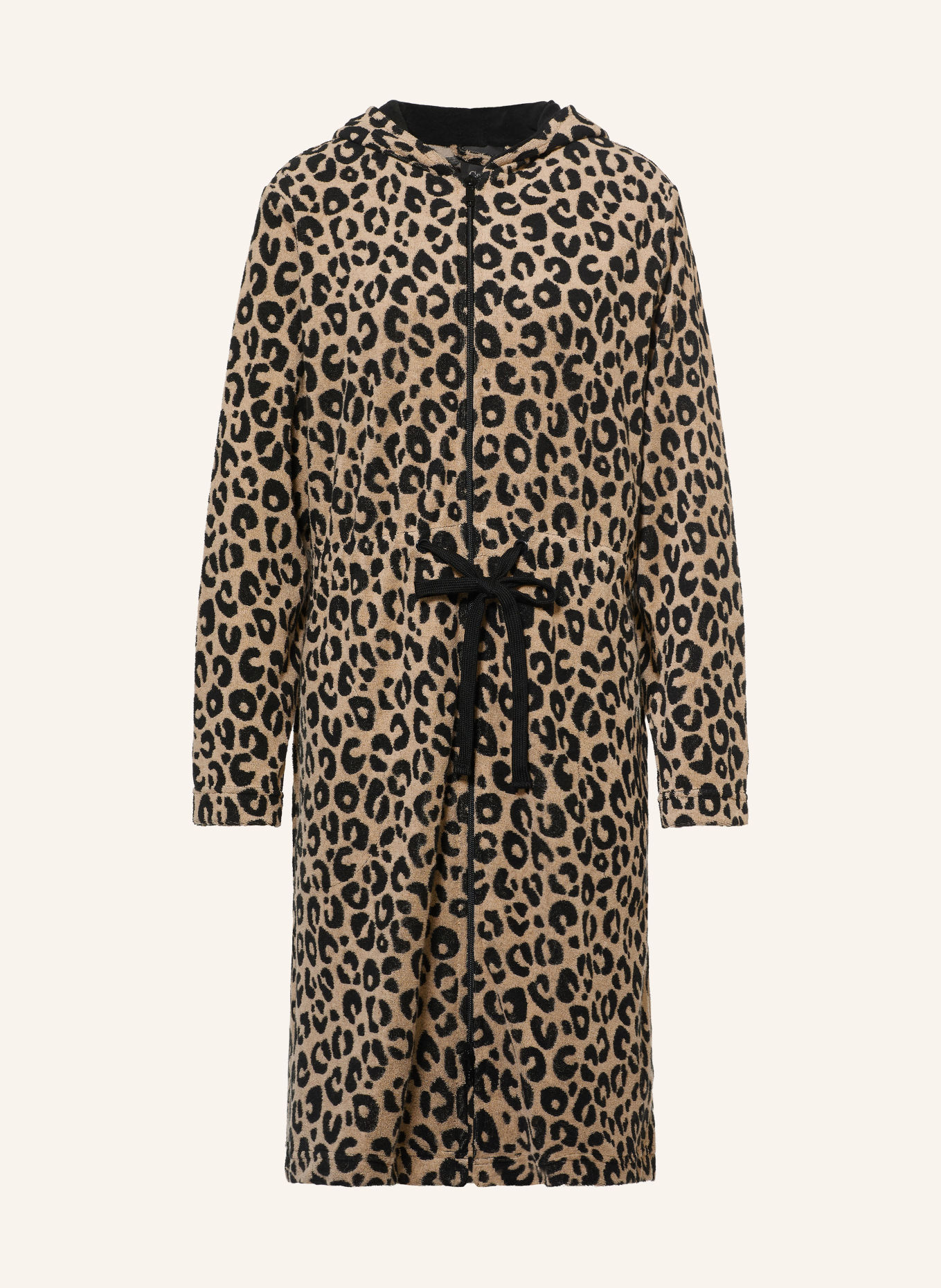 Cawö Peignoir unisexe à capuche: BEIGE / NOIR