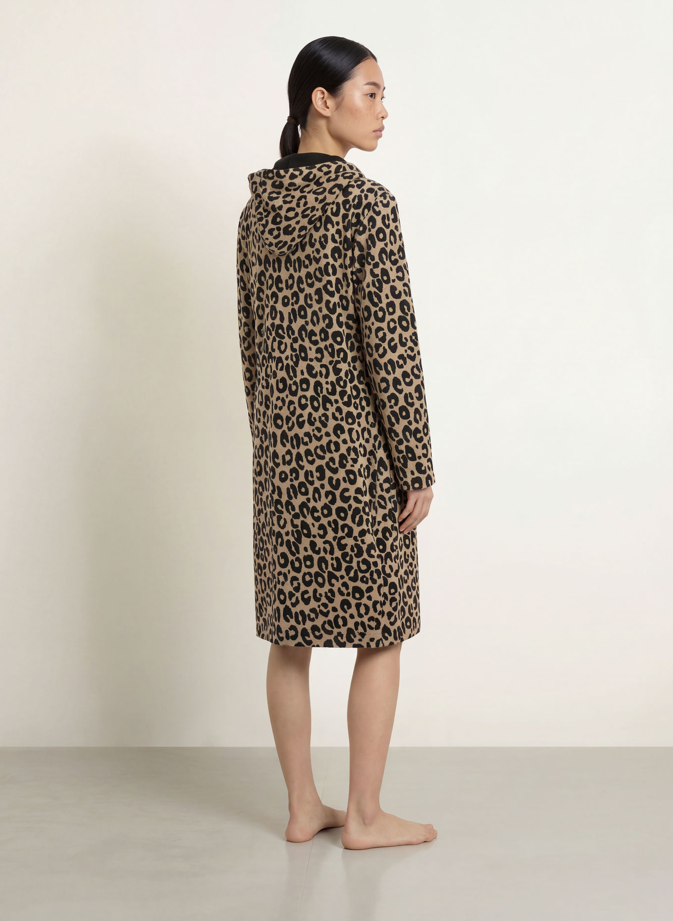 Cawö Peignoir unisexe à capuche: BEIGE / NOIR