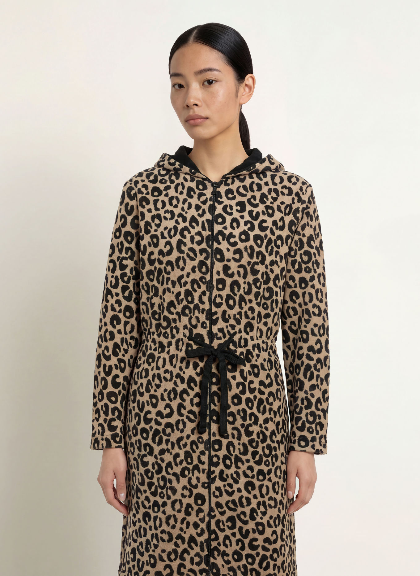 Cawö Peignoir unisexe à capuche: BEIGE / NOIR