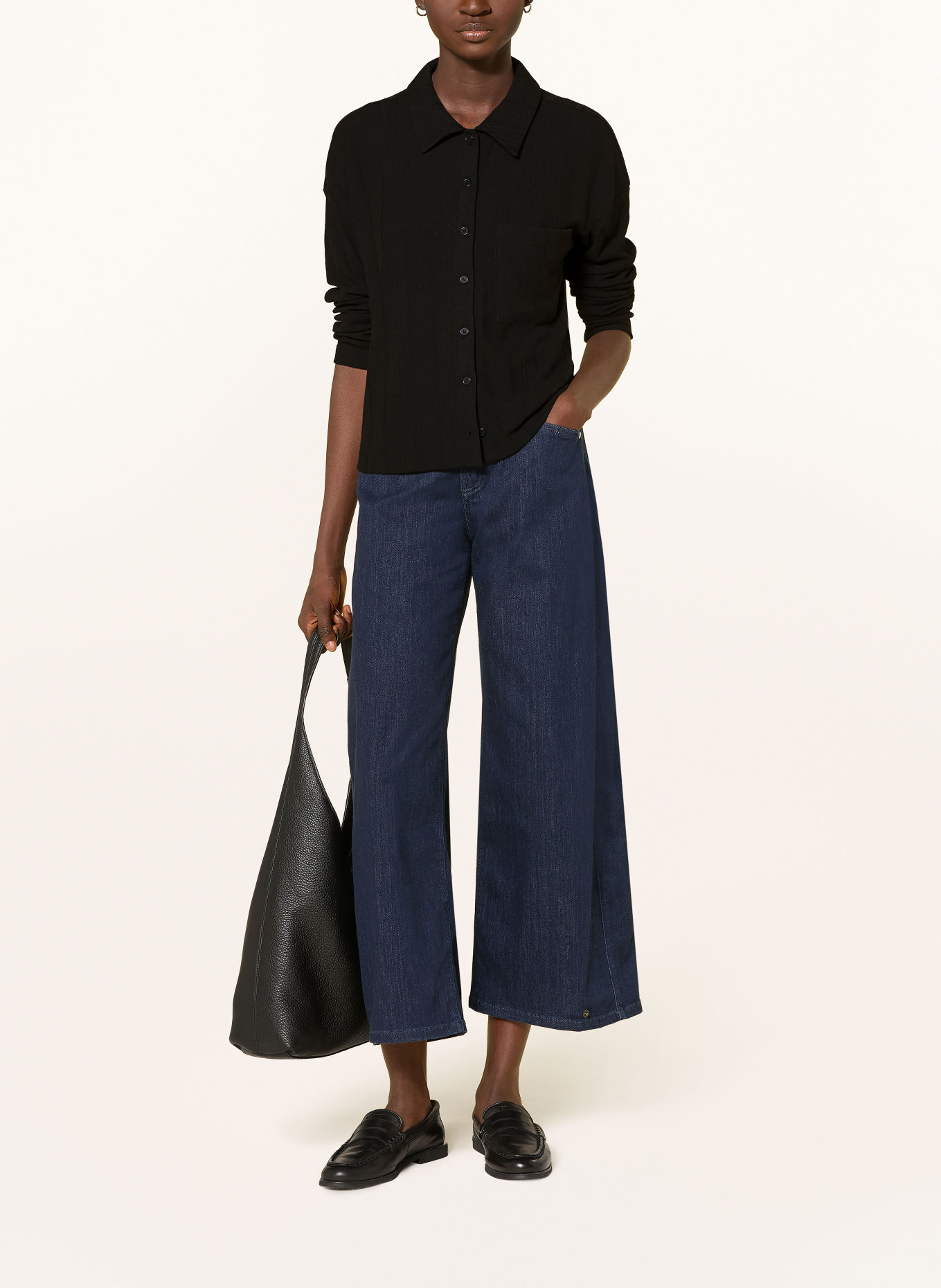 OPUS SAWONI Jersey Shirt blouse: BLACK