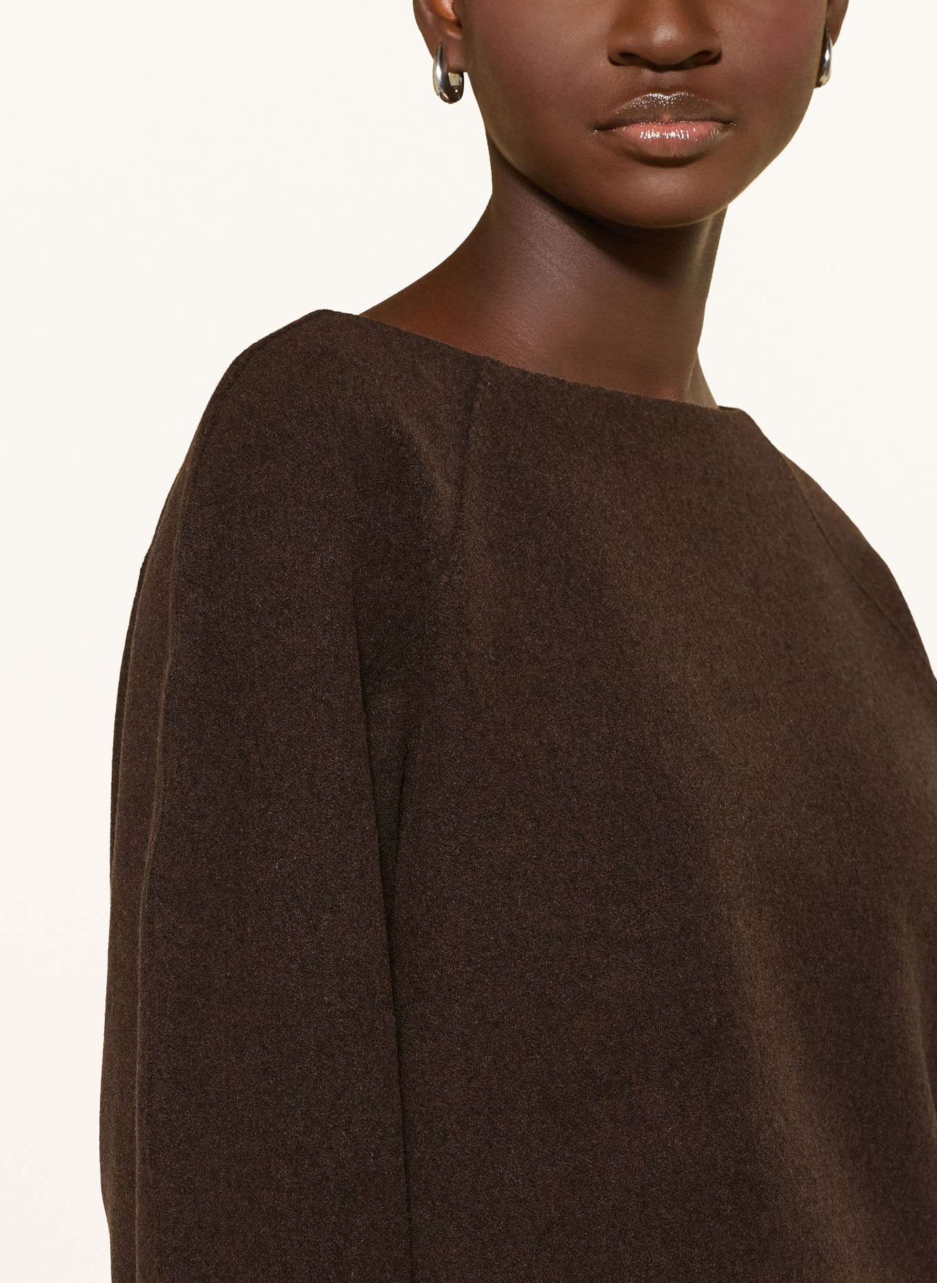 OPUS GUSERA Sweatshirt with 3/4-length sleeves: DARK BROWN
