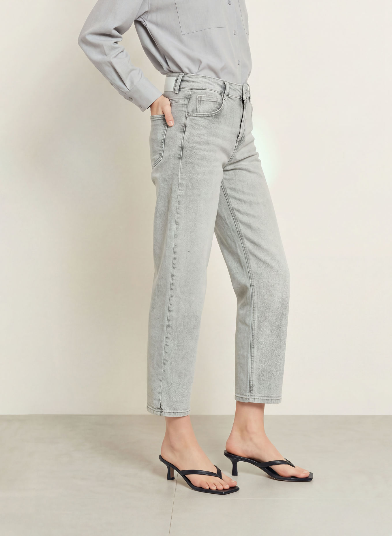 OPUS Barrel jeans MAXIE: 70278 light grey