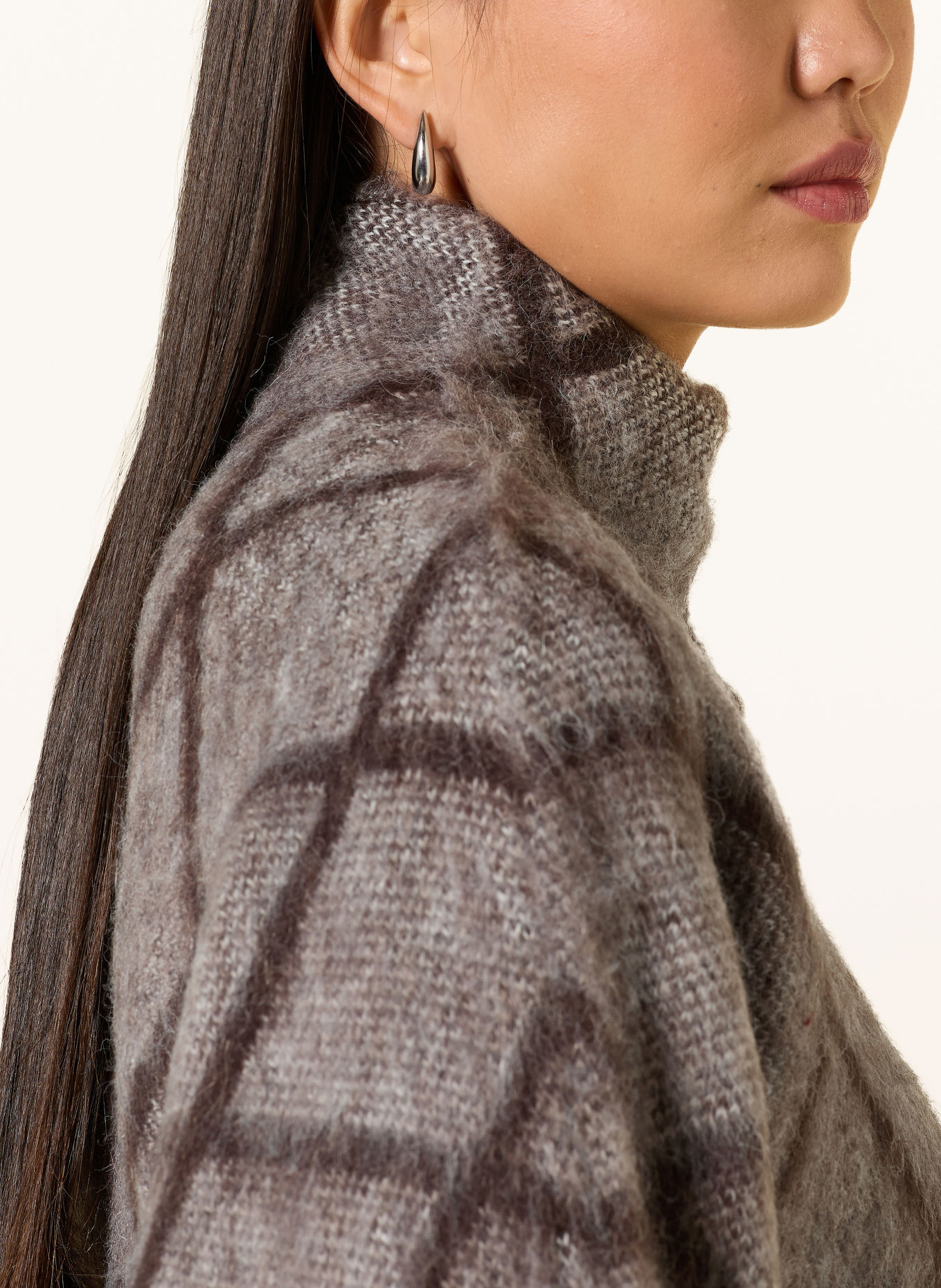OPUS Vest DARGYLE: DONKERGRIJS / MARRON FONCÉ