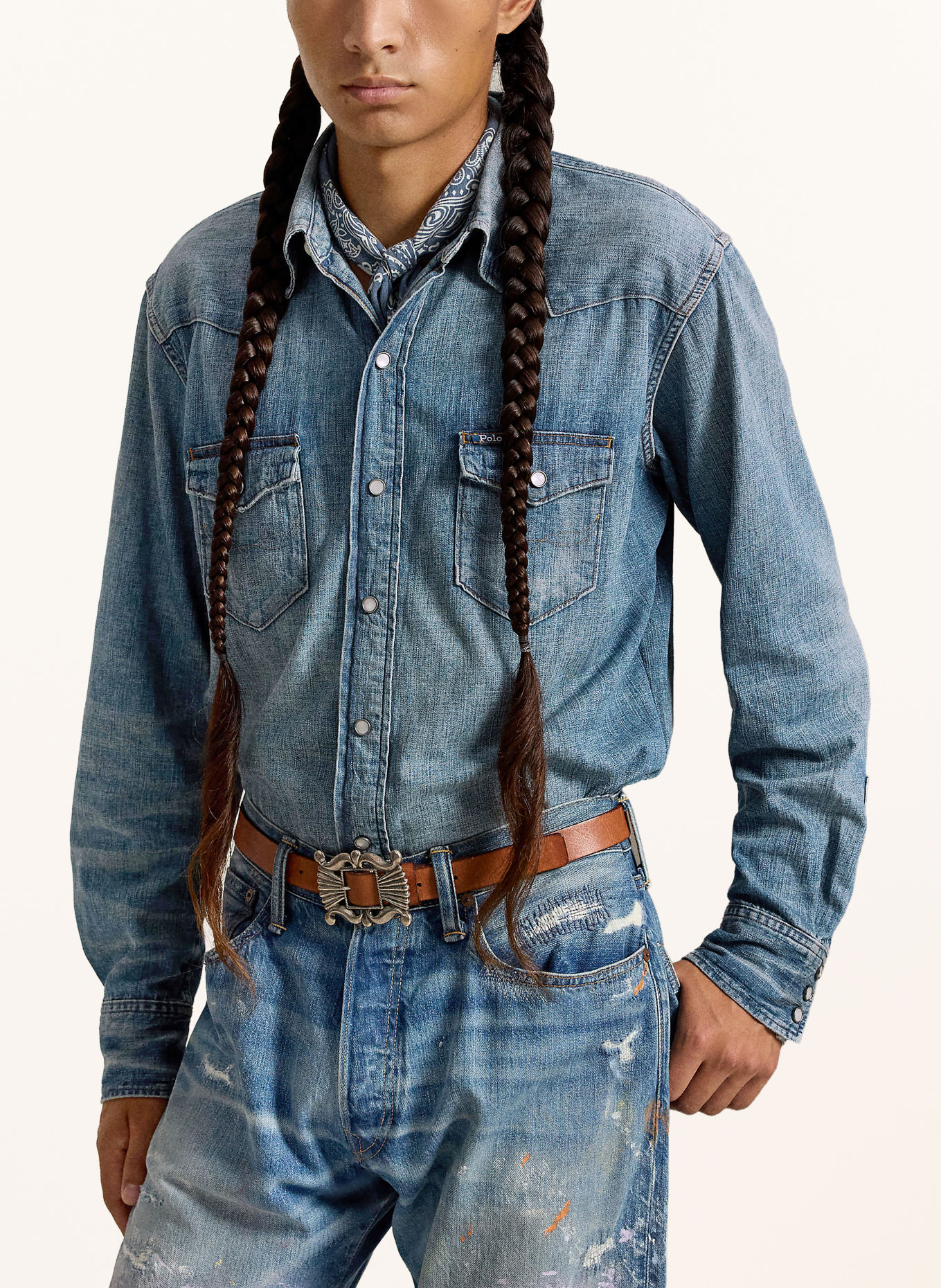 POLO RALPH LAUREN Jeanshemd Comfort Fit: BLAUW