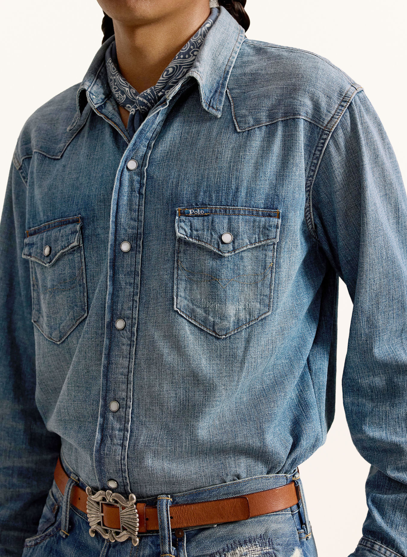 POLO RALPH LAUREN Jeanshemd Comfort Fit: BLAUW